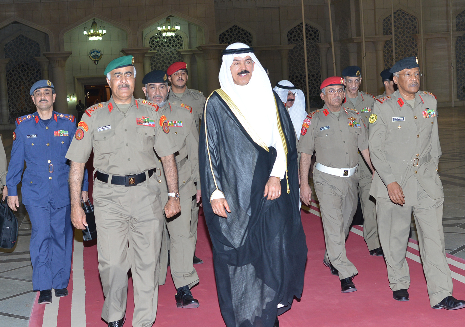 His Highness the Amir Sheikh Sabah Al-Ahmad Al-Jaber Al-Sabah Representative Minister of Defence Sheikh Mohammad Khaled Hamad Al-Sabah departs to Egypt