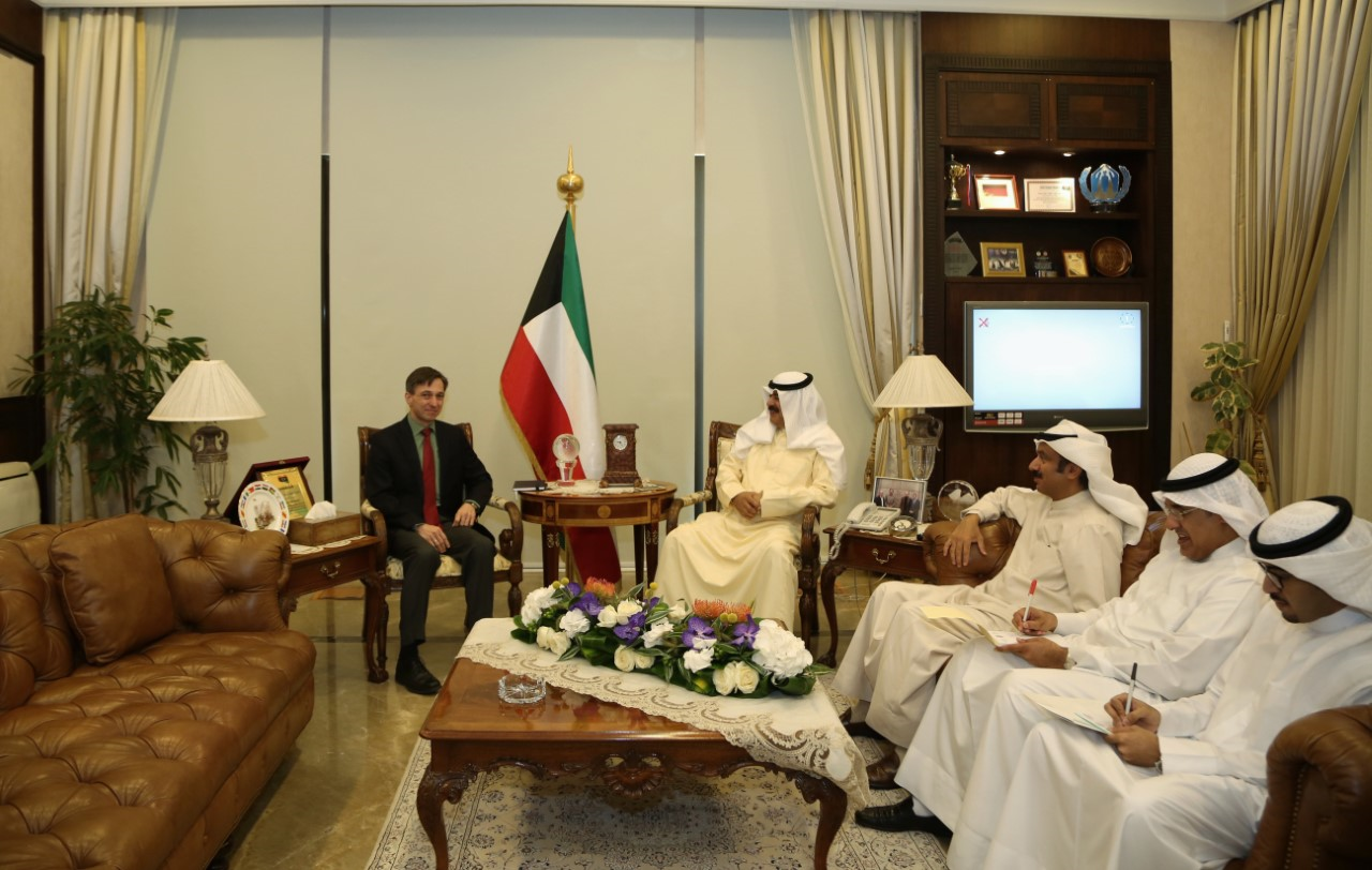 Deputy Foreign Minister Khaled Al-Jarallah meets with Austrian Ambassador to Kuwait Sigurd Pacher