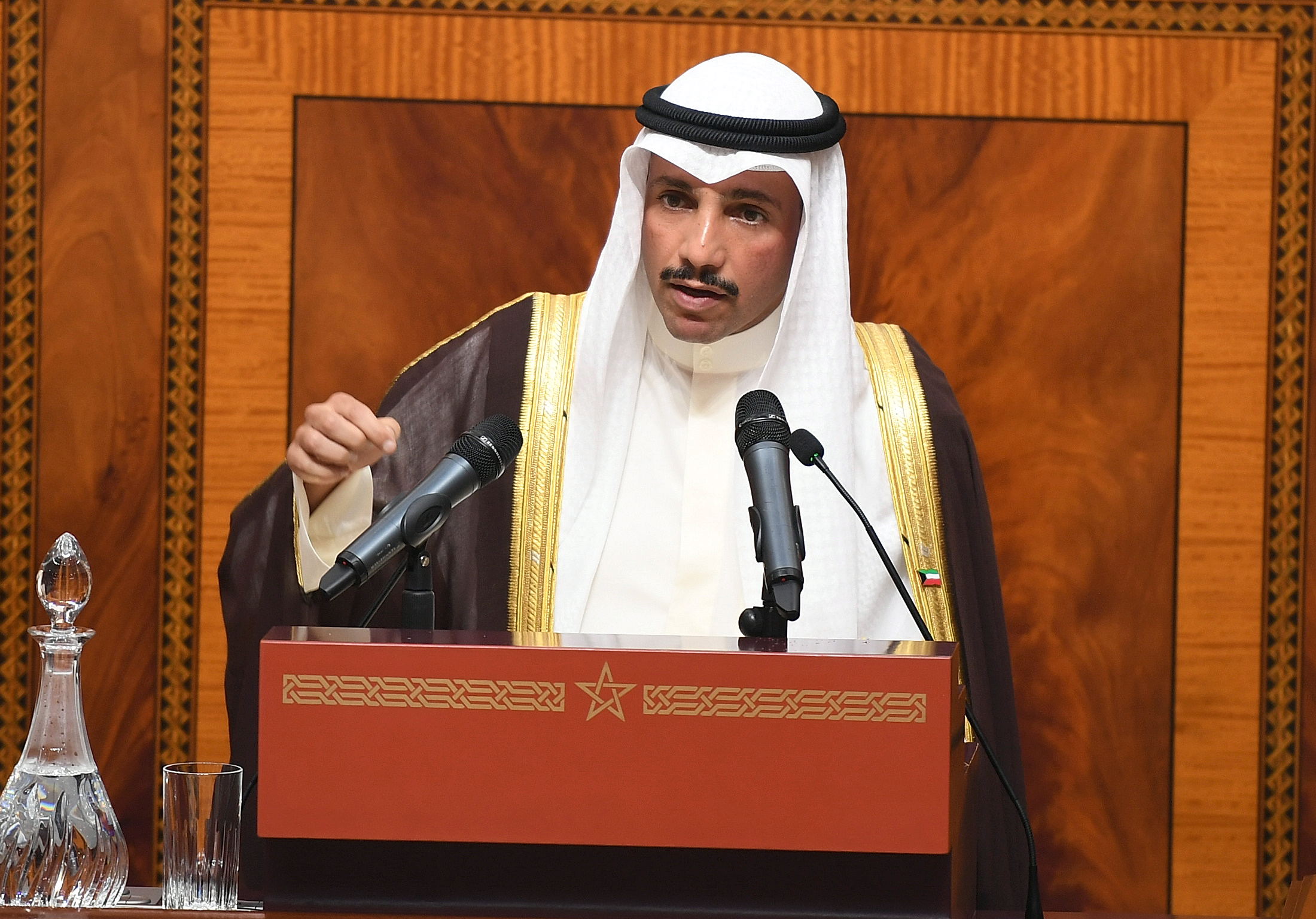 رئيس مجلس الامة الكويتي مرزوق علي الغانم في المؤتمر الطارئ للاتحاد البرلماني العربي حول الاوضاع بالقدس الشريف