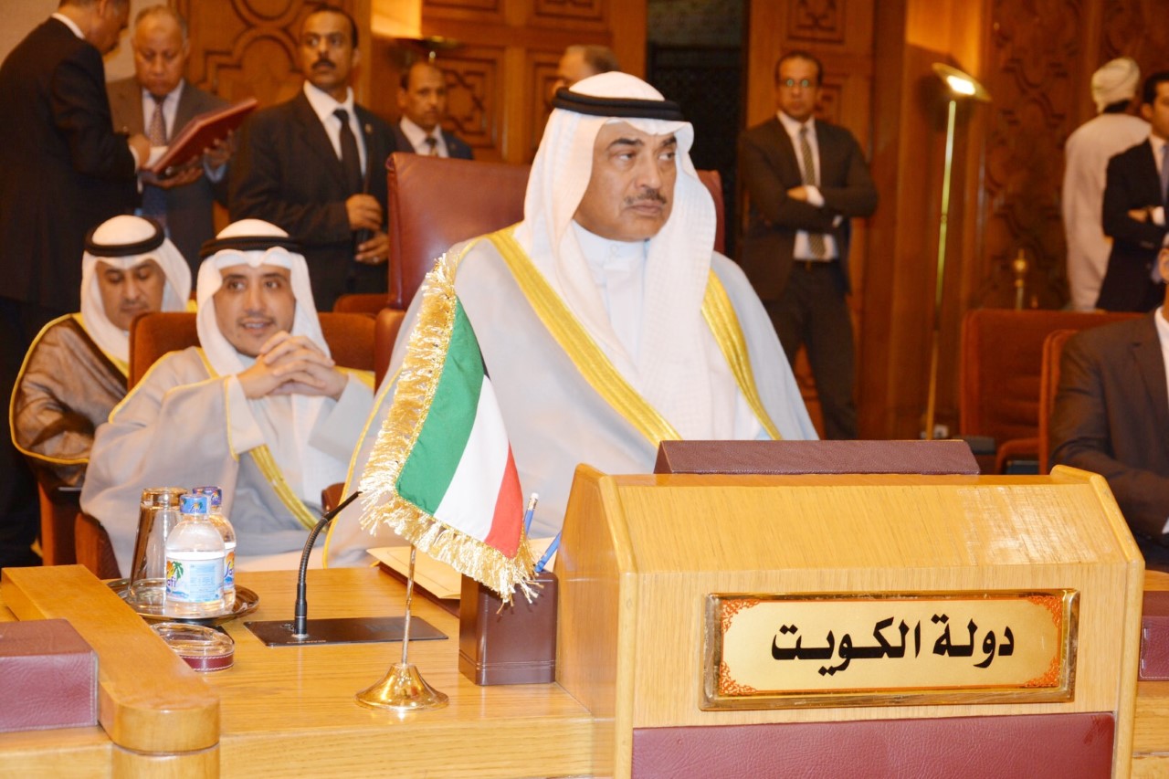 Kuwait's First Deputy Prime Minister and Foreign Minister Sheikh Sabah Khaled Al-Hamad Al-Sabah Speaking at Arab League ministerial talks