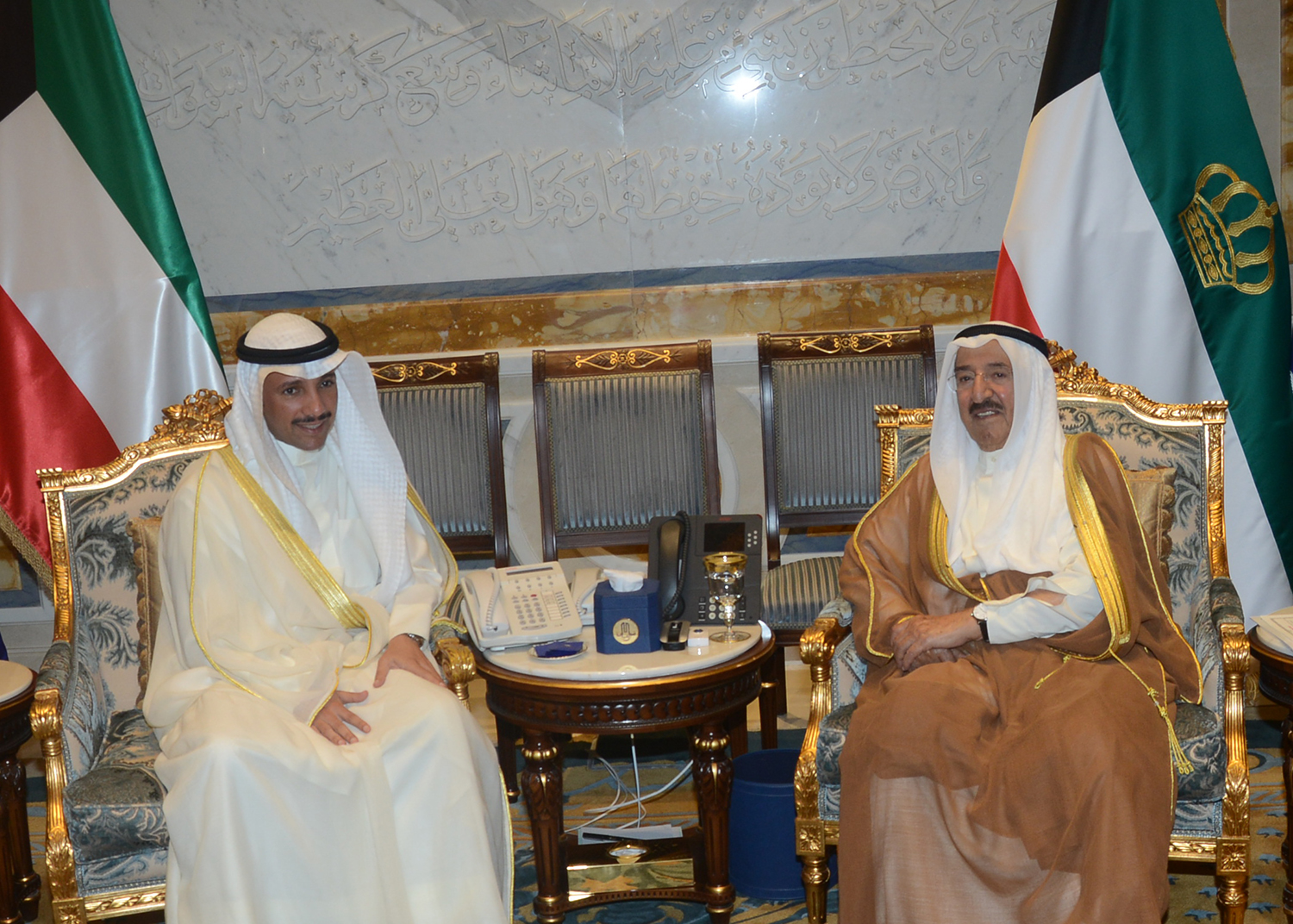 His Highness the Amir Sheikh Sabah Al-Ahmad Al-Jaber Al-Sabah received National Assembly Speaker Marzouq Al-Ghanim
