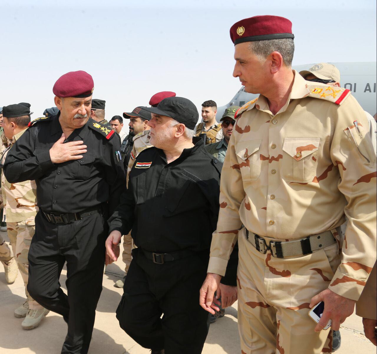 Iraq's Prime Minister Haider Al-Abadi visited Mosul, where Iraqi troops are hours away from a final victory on the so-called Islamic State (IS)