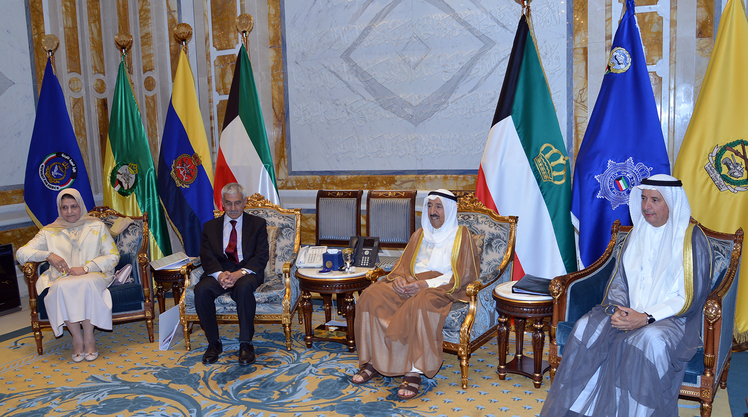 His Highness the Amir Sheikh Sabah Al-Ahmad Al-Jaber Al-Sabah received Director General of the Kuwait Foundation for the Advancement of Sciences (KFAS) Dr. Adnan Shihab Eldin and members of Board of Directors