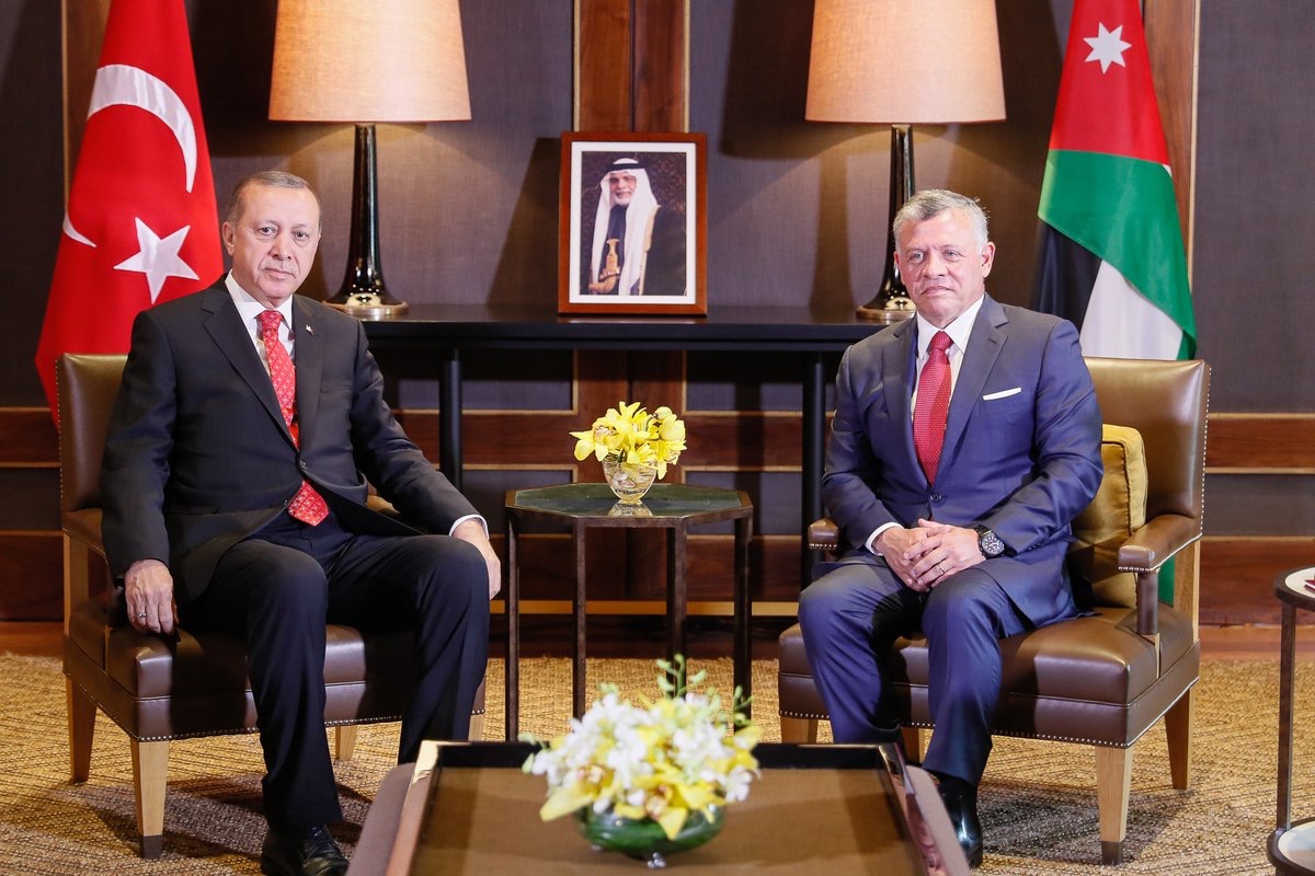 Jordanian King Abdullah II and Turkish President Recep Tayyip Erdogan