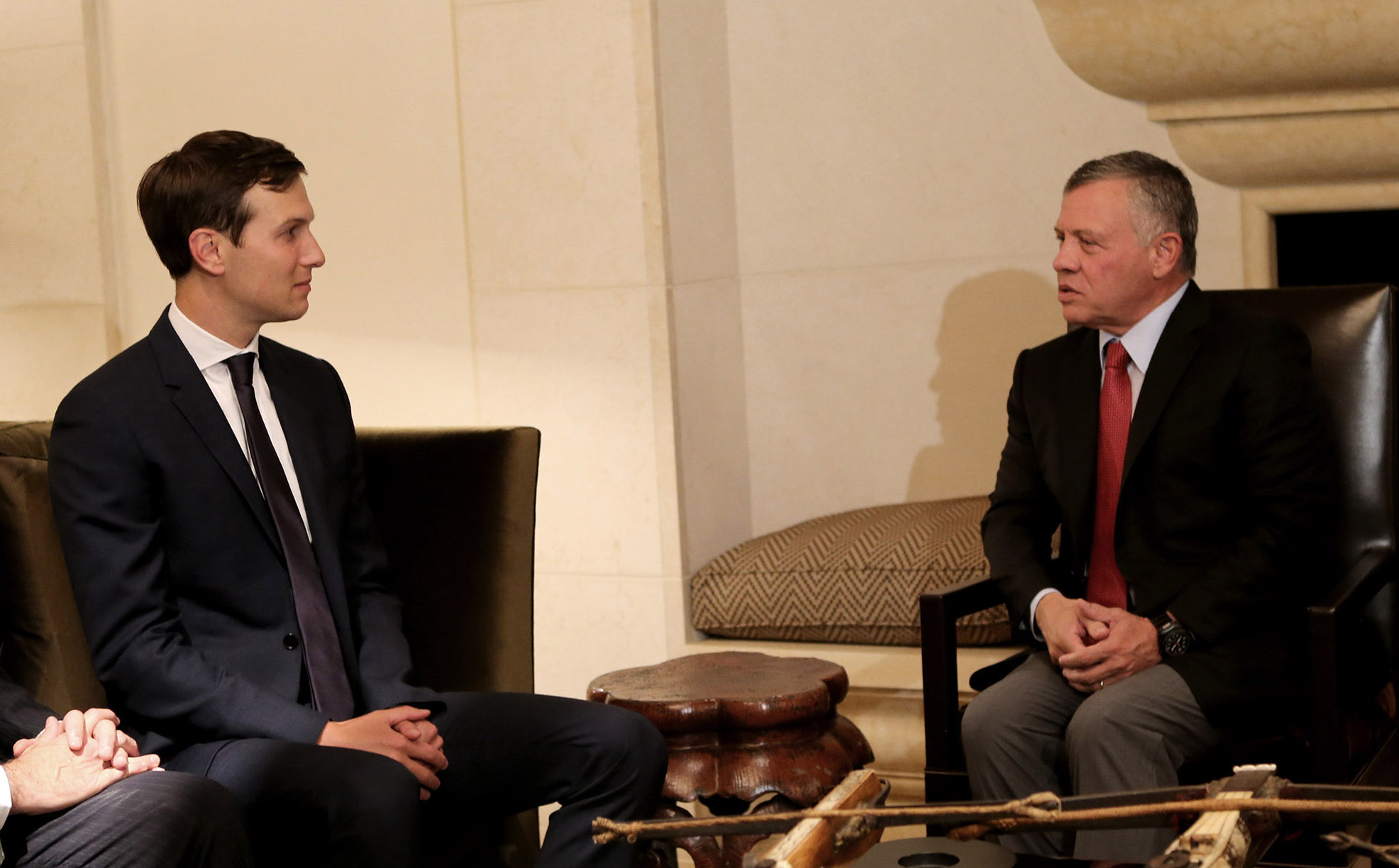 Jordanian King Abdullah II with senior advisor to the US president Jared Kushner