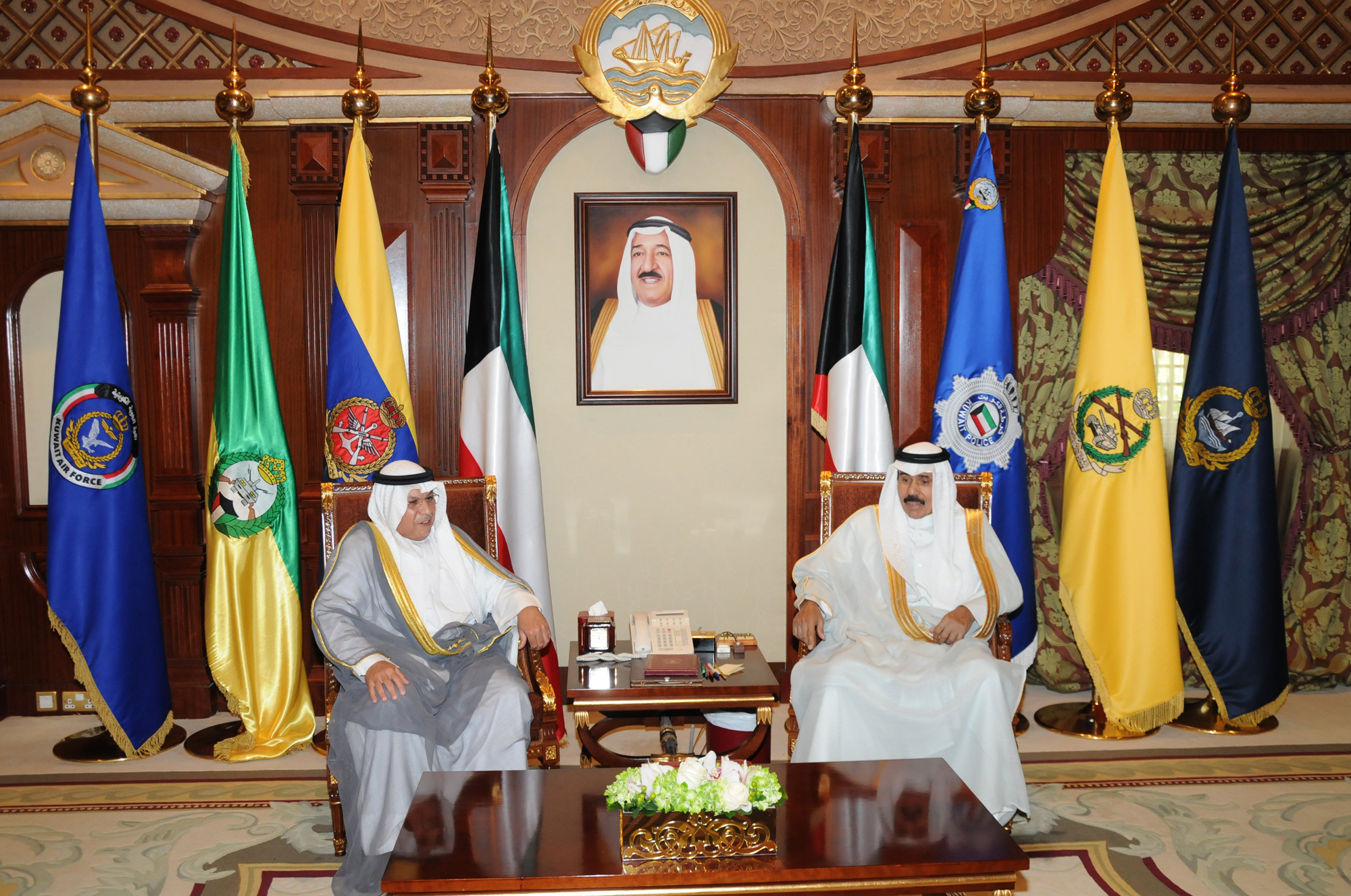 His Highness the Crown Prince Sheikh Nawaf Al-Ahmad Al-Jaber Al-Sabah received  Deputy Prime Minister and Minister of Interior Sheikh Khaled Jarrah Al-Sabah