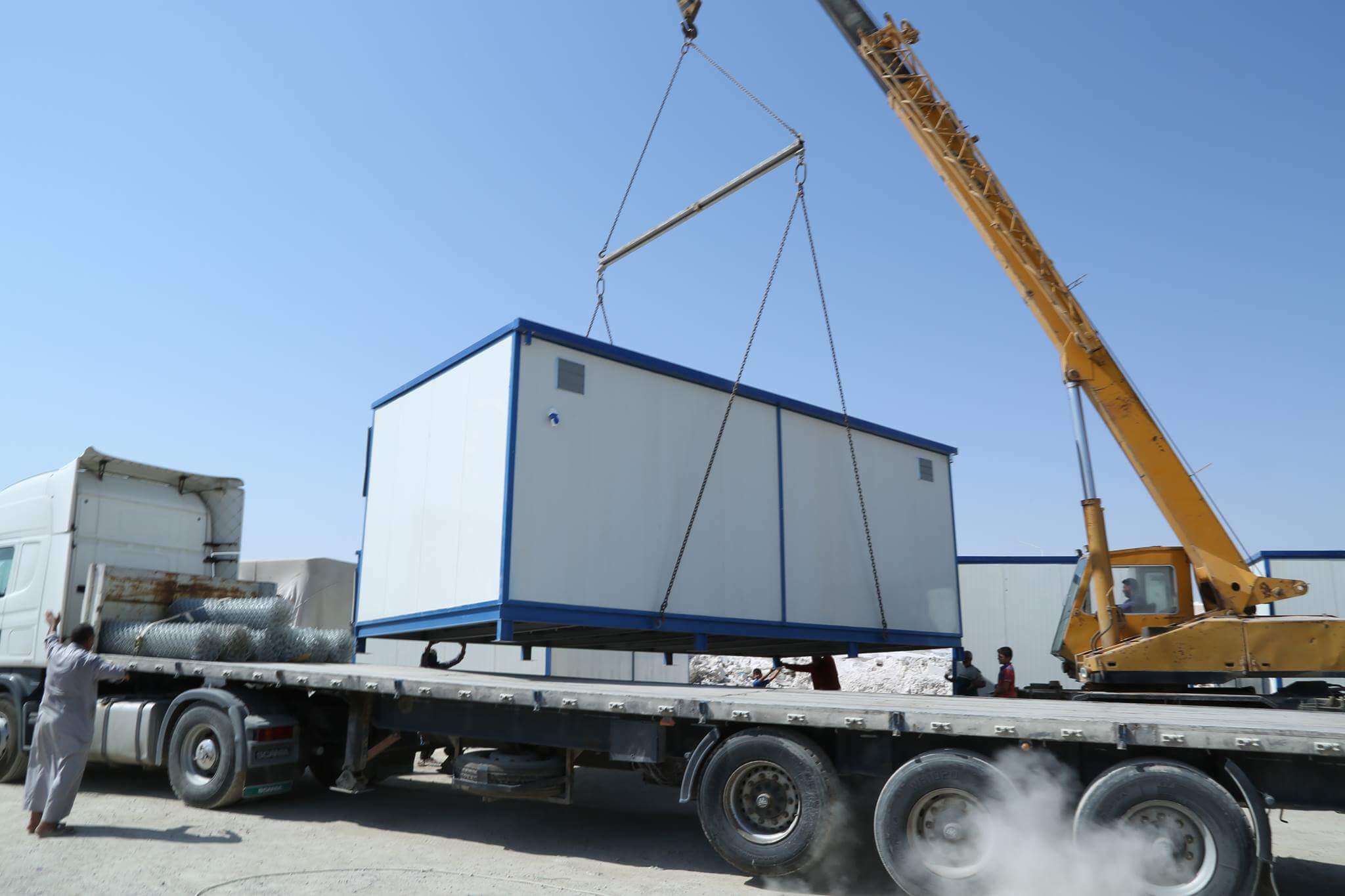 Installation of Kuwaiti-financed schools of prefabricated units