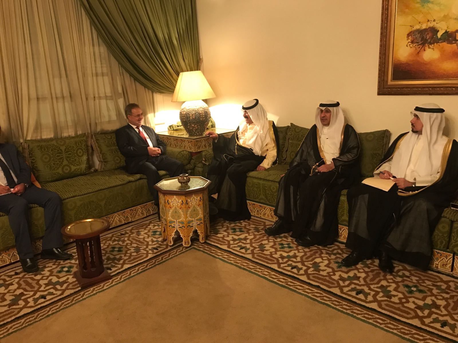Kuwait's Deputy Foreign Minister Khaled Al-Jarallah meets Yemeni Foreign Minister Abdulmalek Mekhlafi