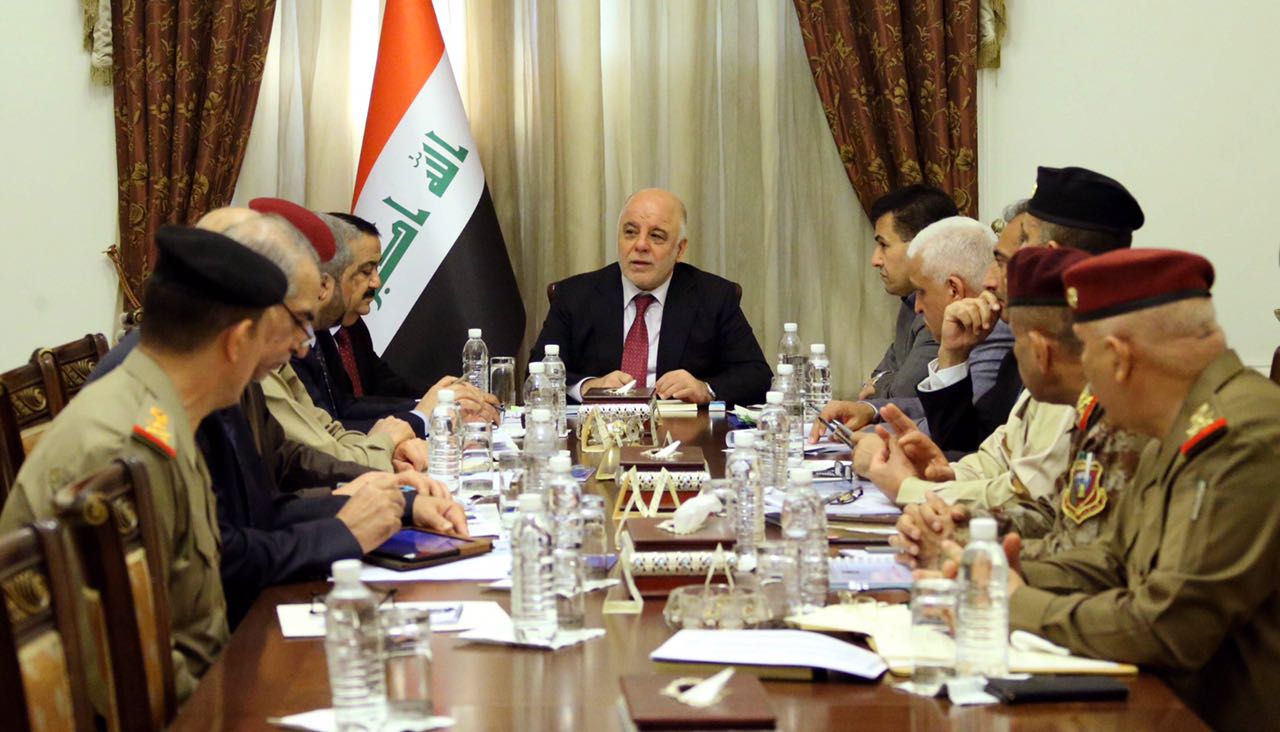 جانب من اجتماع المجلس الوزاري للامن الوطني العراقي برئاسة رئيس الحكومة حيدر العبادي