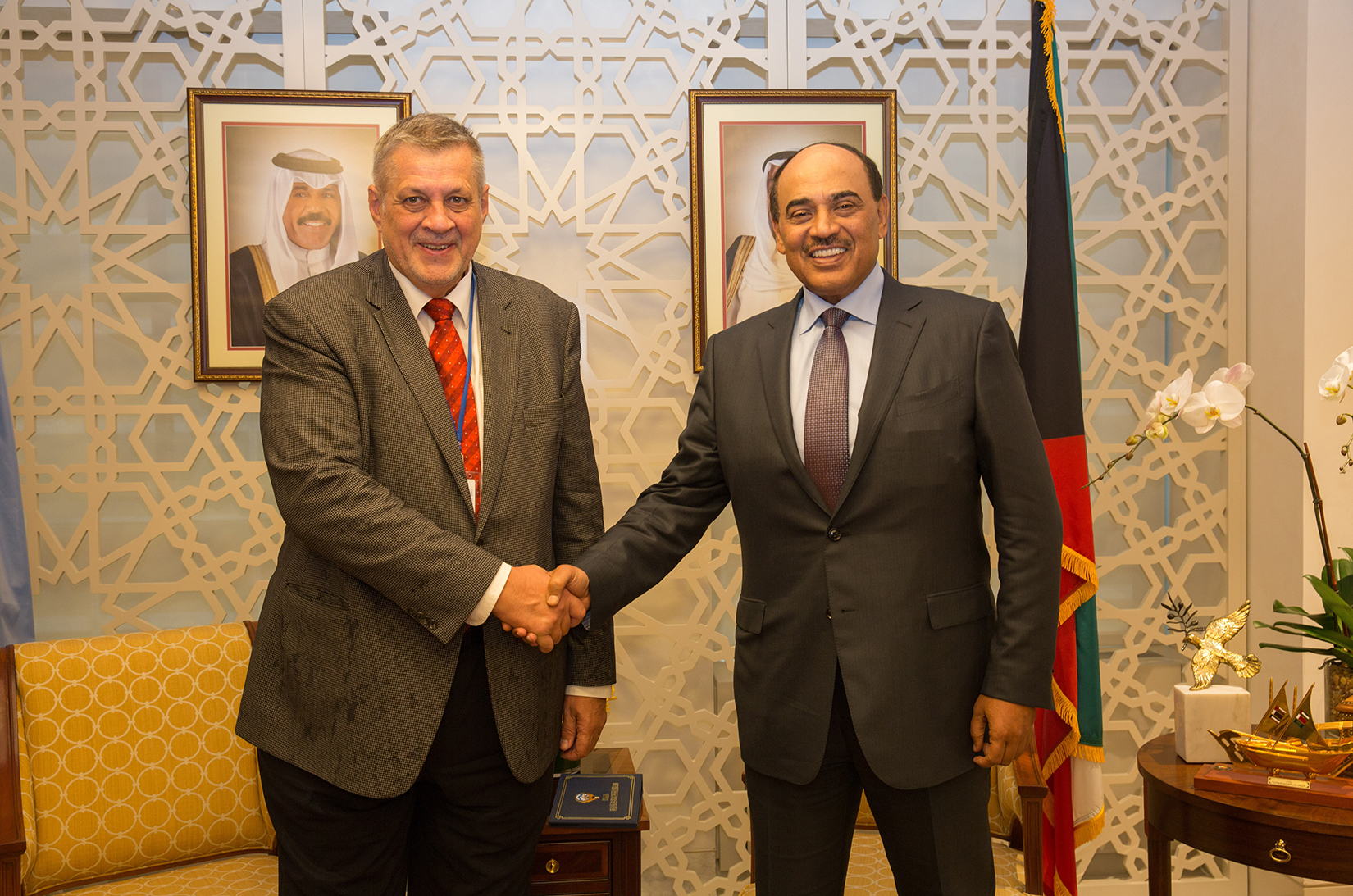First Deputy Prime Minister and Foreign Minister Sheikh Sabah Khaled Al-Hamad Al-Sabah the UN Secretary General Special Representative to Iraq Jan Kubic