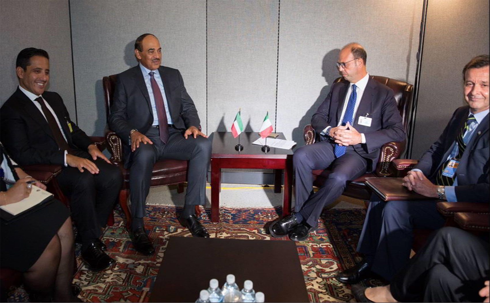 Kuwait's First Deputy Premier and Foreign Minister Sheikh Sabah Khaled Al-Hamad Al-Sabah meets with Italian Foreign Minister Angelino Alfano