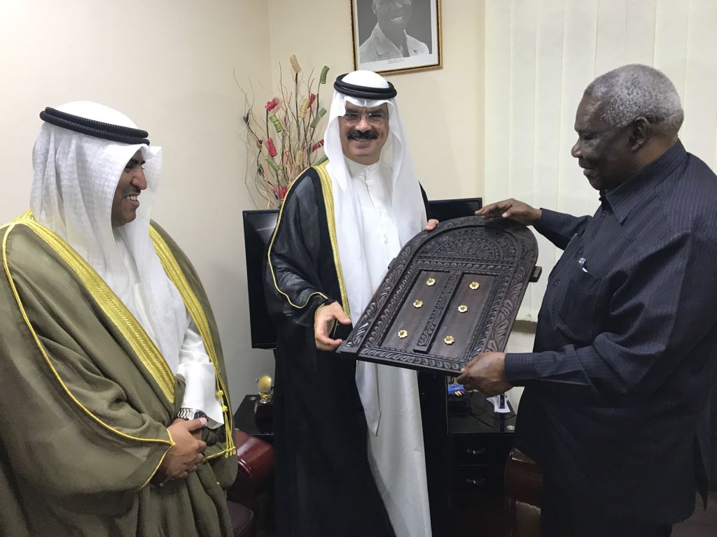 Charge d'affaires for the Kuwaiti embassy in Tanzania Mohammad Al-Amiri with ٍٍSecond Vice President of Zanzibar Seif Ali Iddi