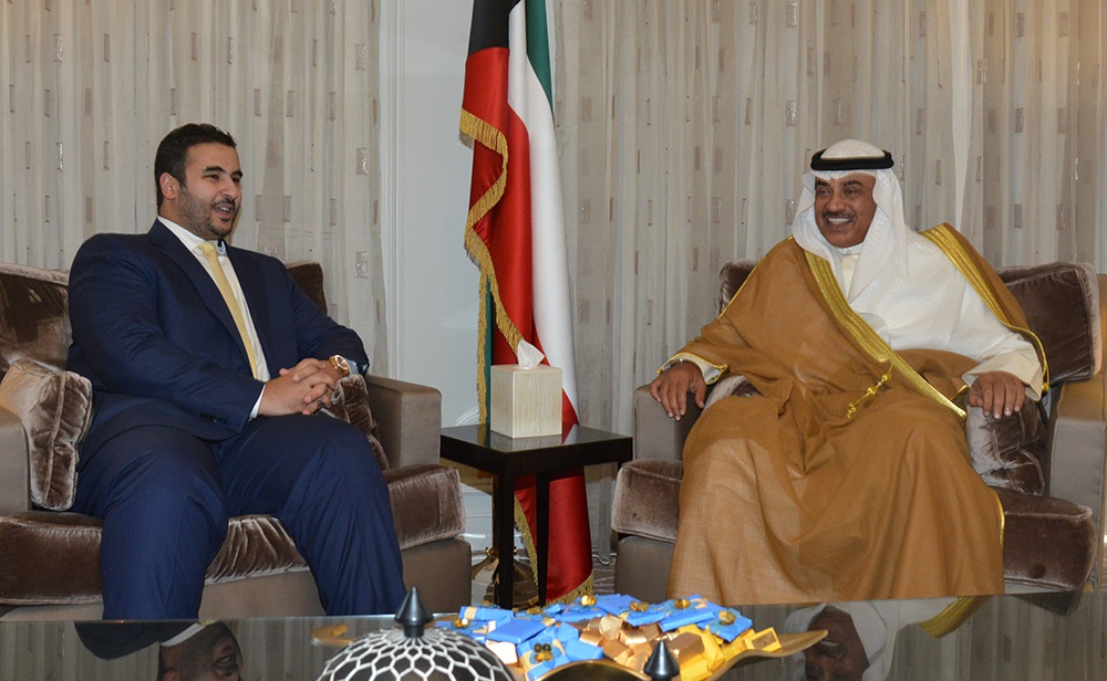 First Deputy Prime Minister and Foreign Minister Sheikh Sabah Al-Khaled Al-Hamad Al-Sabah meets Saudi Arabia's Ambassador to the US Prince Khaled bin Salman bin Abdulaziz Al-Saud