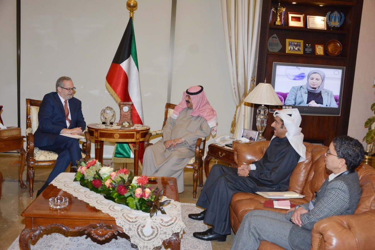 Deputy Foreign Minister Khaled Al-Jarallah meet with the US Ambassador to Kuwait Lawrence Silverman