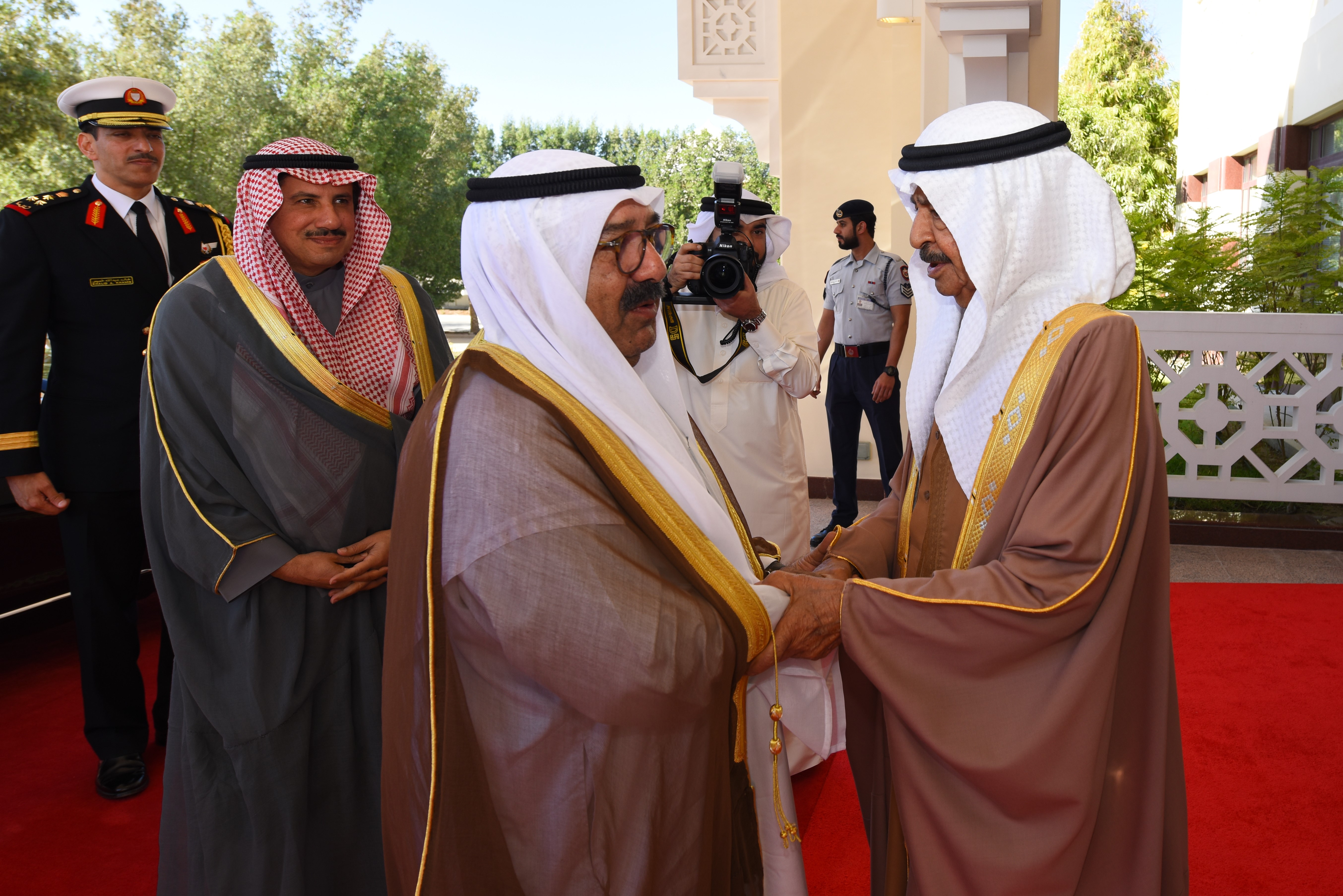 Bahraini Prime Minister Prince Khalifa bin Salman Al-Khalifa meets Kuwaiti First Deputy PM and Defense Minister Sheikh Nasser Sabah Al-Ahmad Al-Sabah
