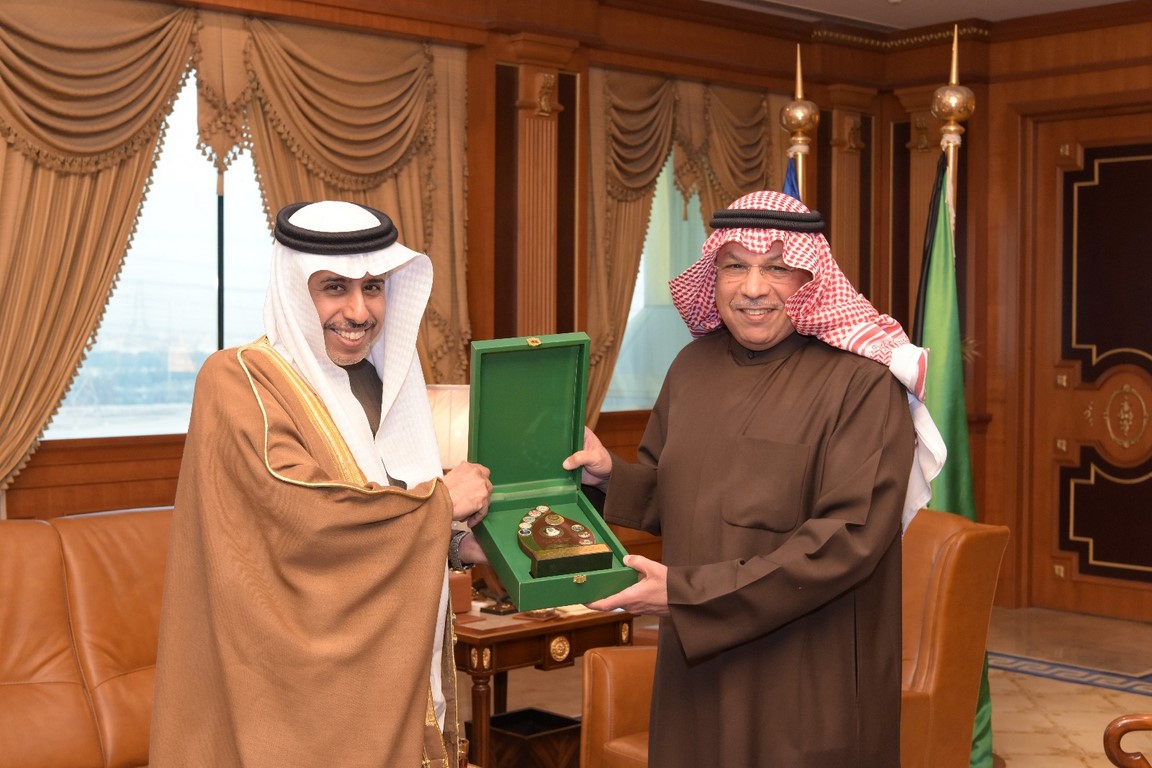 Kuwaiti Deputy Prime Minister and Minister of Interior Sheikh Khaled Al-Jarrah Al-Sabah and Secretary General of Arab Interior Ministers Council Mohammad Koman