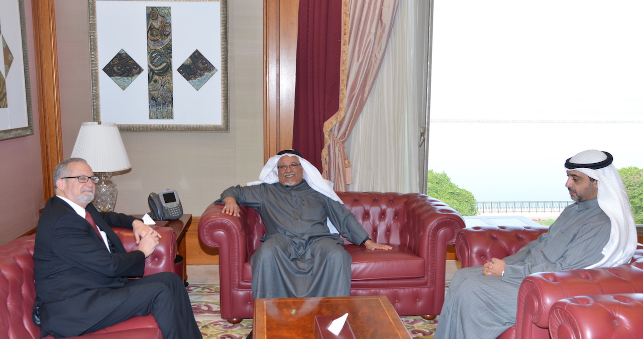 Minister of Amiri Diwan Affairs Sheikh Ali Jarrah Al-Sabah receives Ambassador of the United States to Kuwait Lawrence Silverman