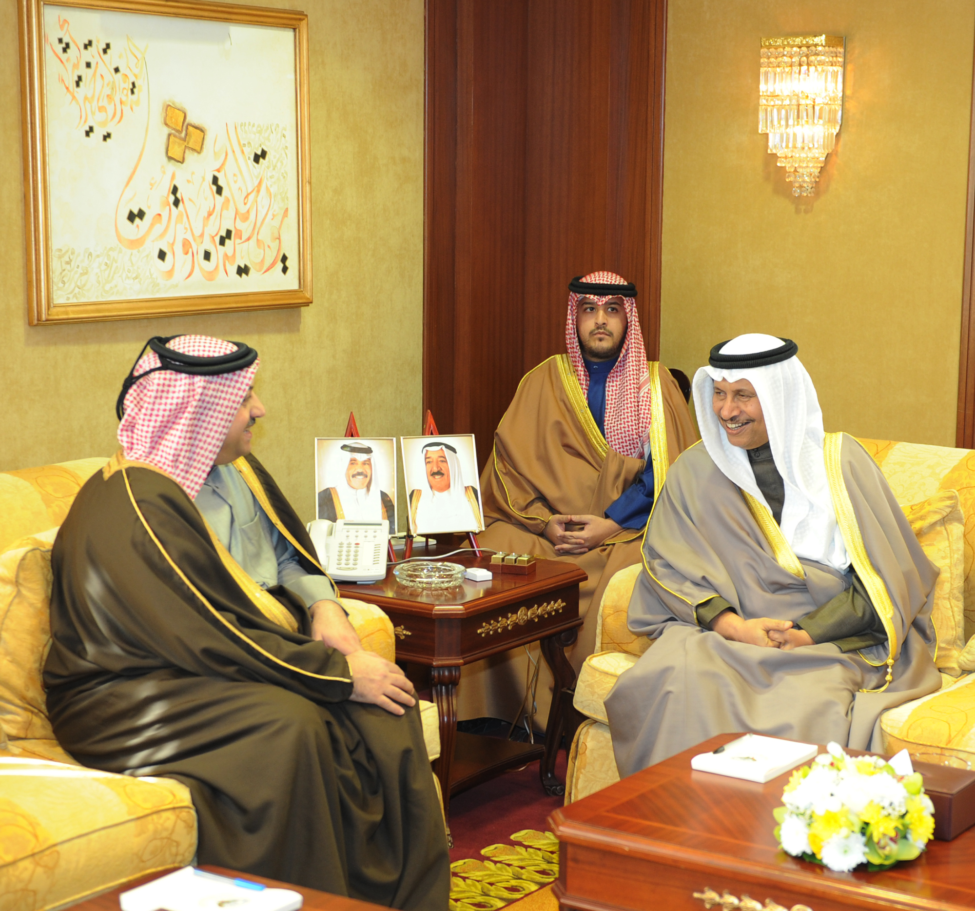 His Highness the Prime Minister Sheikh Jaber Al-Mubarak Al-Hamad Al-Sabah received Qatari Deputy Premier and State Minister for Defense Affairs Dr. Khaled bin Mohammad Al-Atiyyah