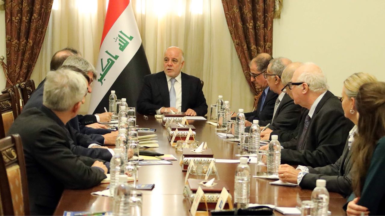 Iraqi Prime Minister Haidar Abadi meets with Ambassadors of the world giant seven economies (G7)