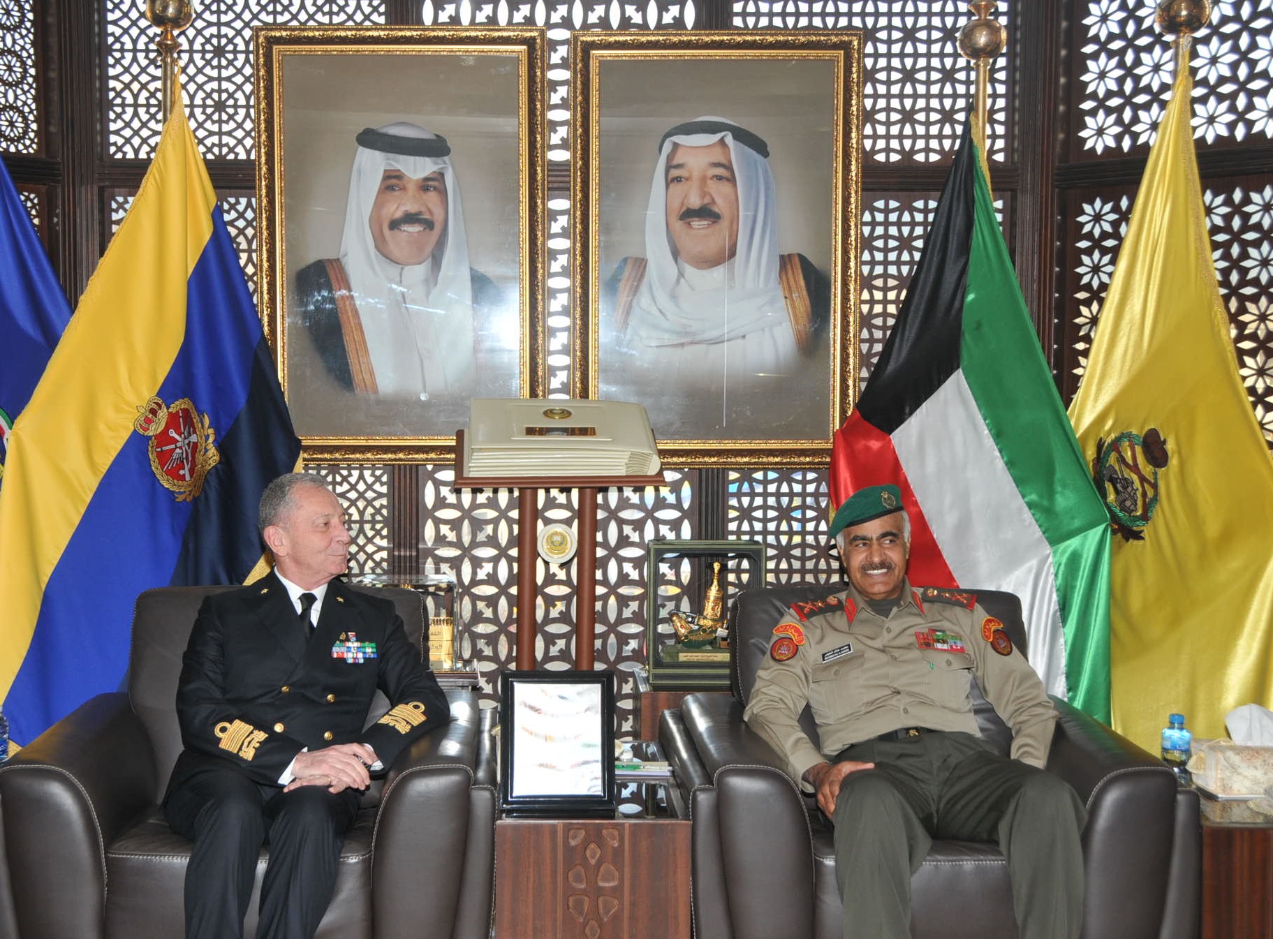 The Kuwaiti army's chief of staff Lieutenant General Mohammad Al-Khoder and Chief of Staff of the Italian Navy Vice Admiral Valter Girardelli