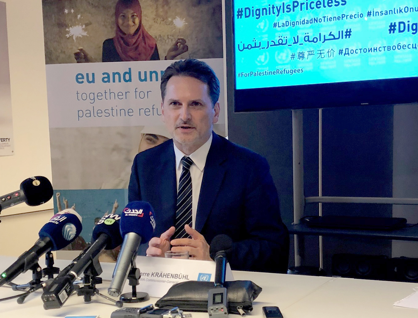 المفوض العام لوكالة الأمم المتحدة لغوث وتشغيل اللاجئين الفلسطينيين (أونروا) بيير كرينبول