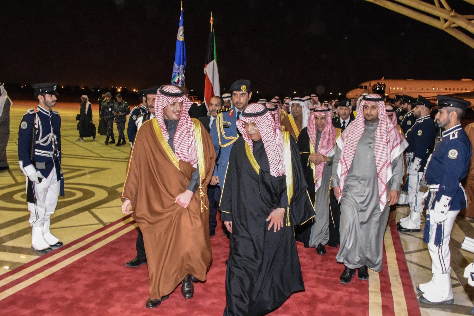 Deputy Prime Minister and Minister of Interior Sheikh Khaled Al-Jarrah Al-Sabah receives Saudi Interior Minister Prince Abdulaziz bin Saud bin Nayef