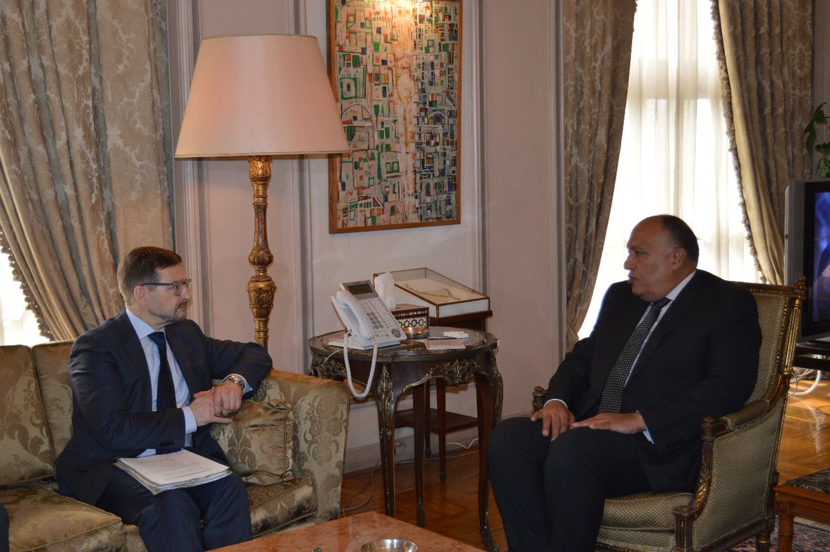 وزير الخارجية المصري سامح شكري يلتقي مع أمين عام منظمة الأمن والتعاون في أوروبا توماس جريمنجر