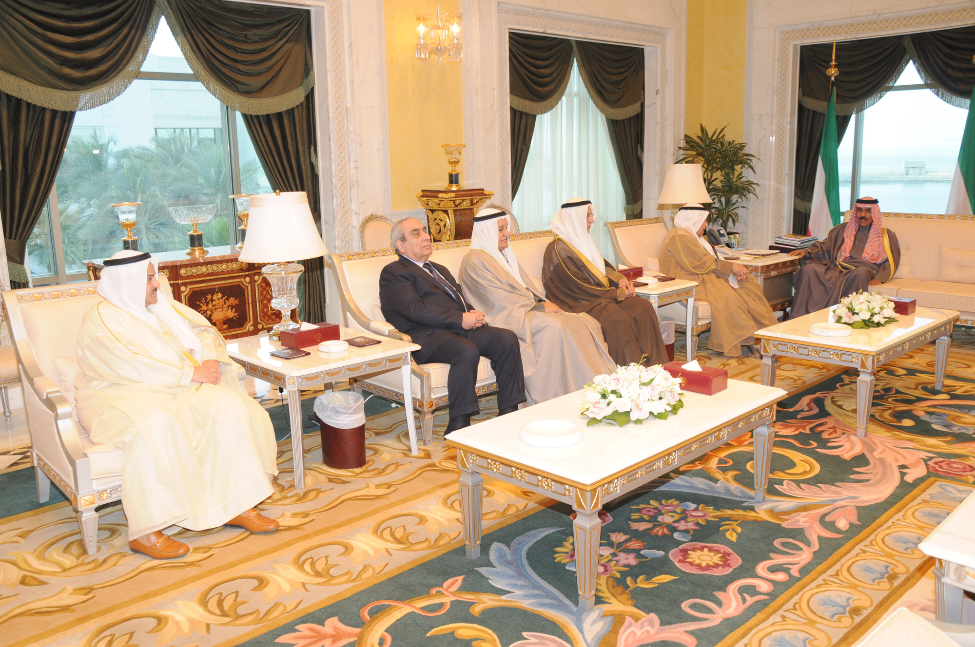 His Highness the Crown Prince Sheikh Nawaf Al-Ahmad Al-Jaber Al-Sabah received Kuwait Chamber of Commerce and Industry (KCCI) Chairman Ali Al-Ghanim and KCCI board members
