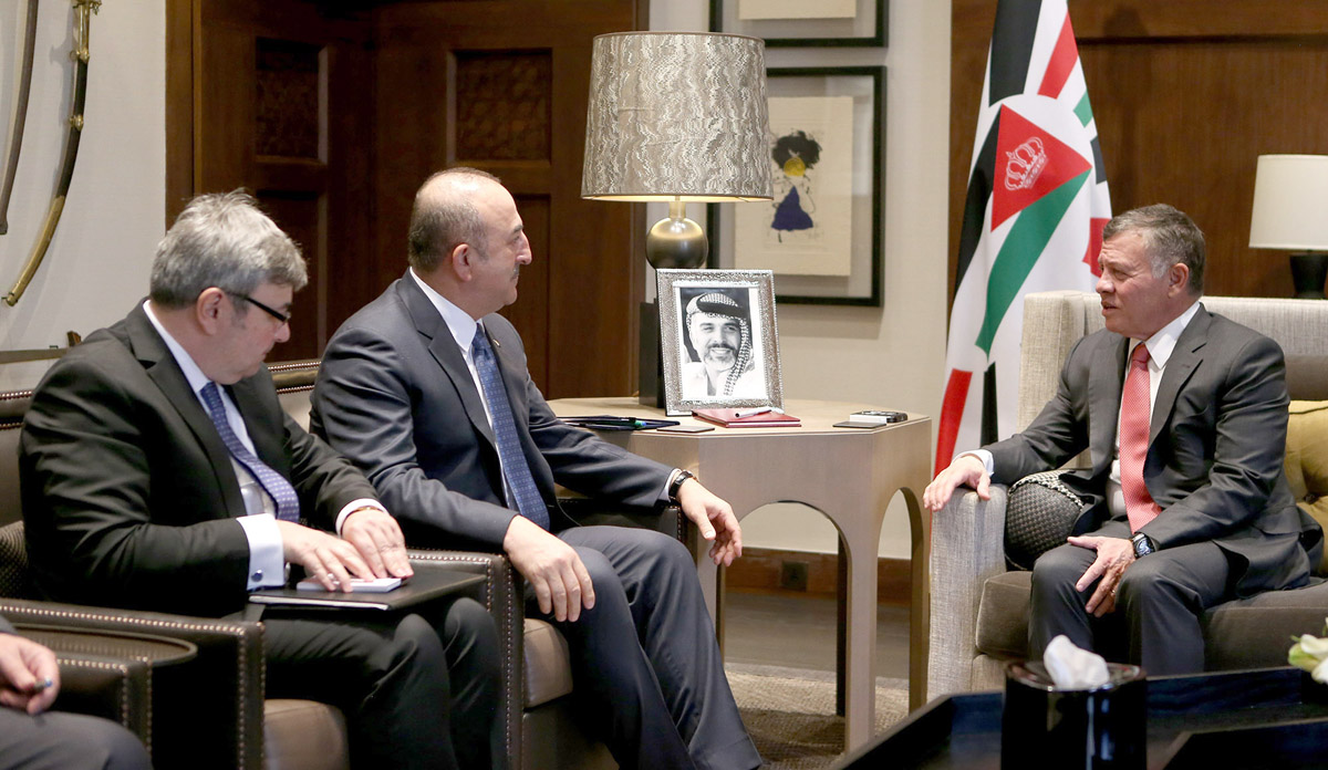 Jordan King Abdullah II meets with Turkish Foreign Minister Mevlut Cavusoglu