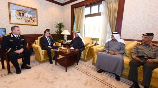 First Deputy Prime Minister and Minister of Defense Sheikh Nasser Sabah Al-Ahmad Al-Sabah receives Russian Ambassador to Kuwait Alexey Solomatin
