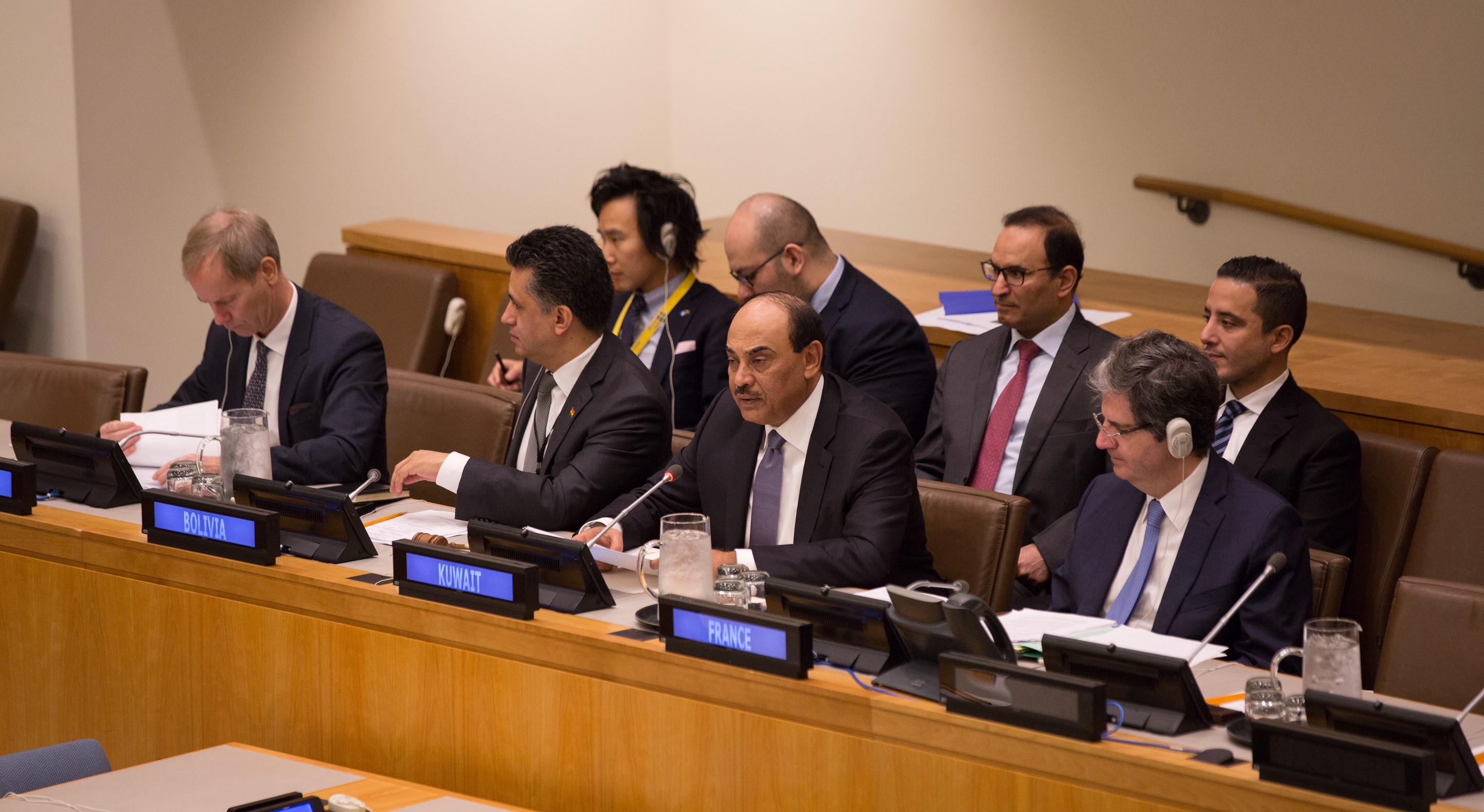 Deputy Prime Minister and Minister of Foreign Affairs Sheikh Sabah Al-Khaled Al-Hamad Al-Sabah chairs  UNSC meeting on Palestinian cause