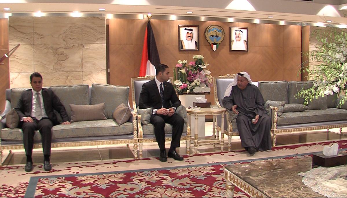 Egypt's President advisor Hossam Zaatar meeting with Kuwait's ambassador to Cairo Mohammad Al-Thuwaikh