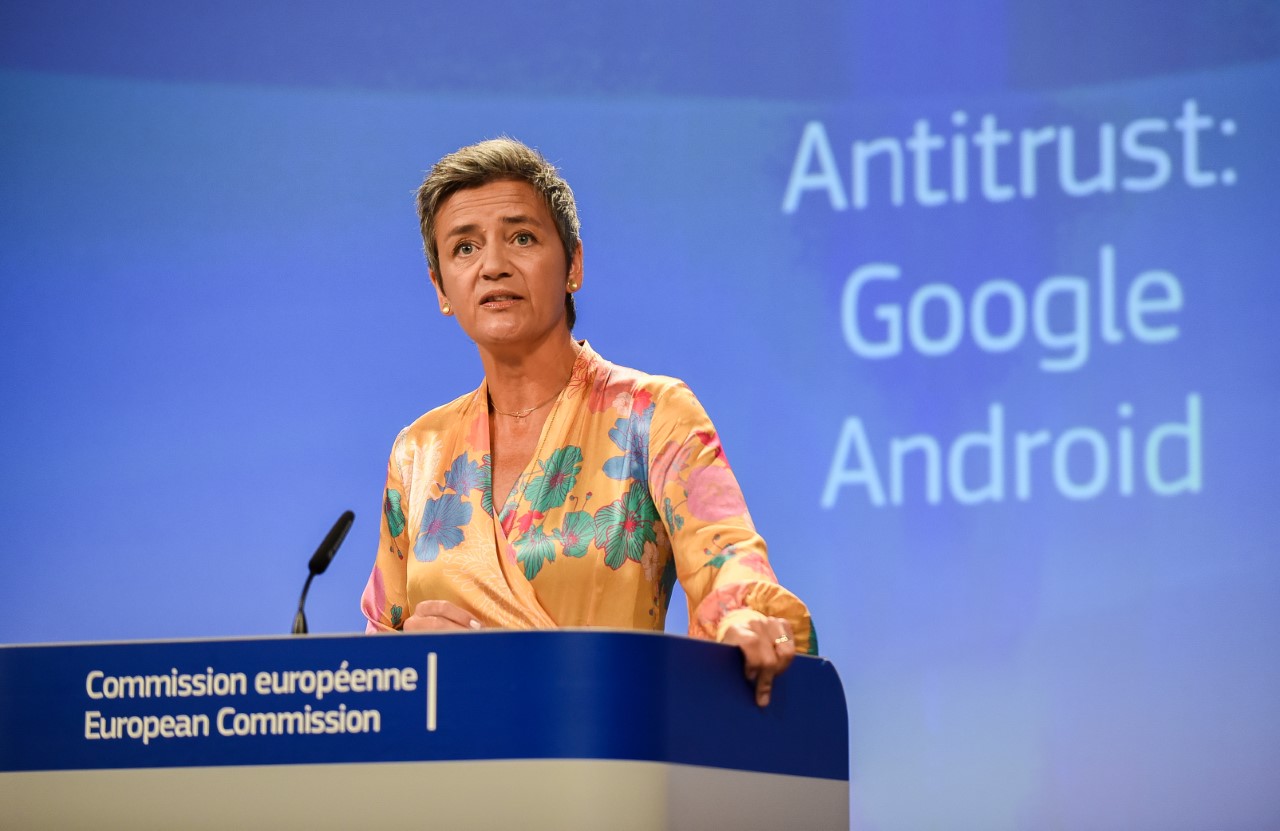 Press conference of Margrethe Vestager EU Commissiner  in charge of Competition on Google