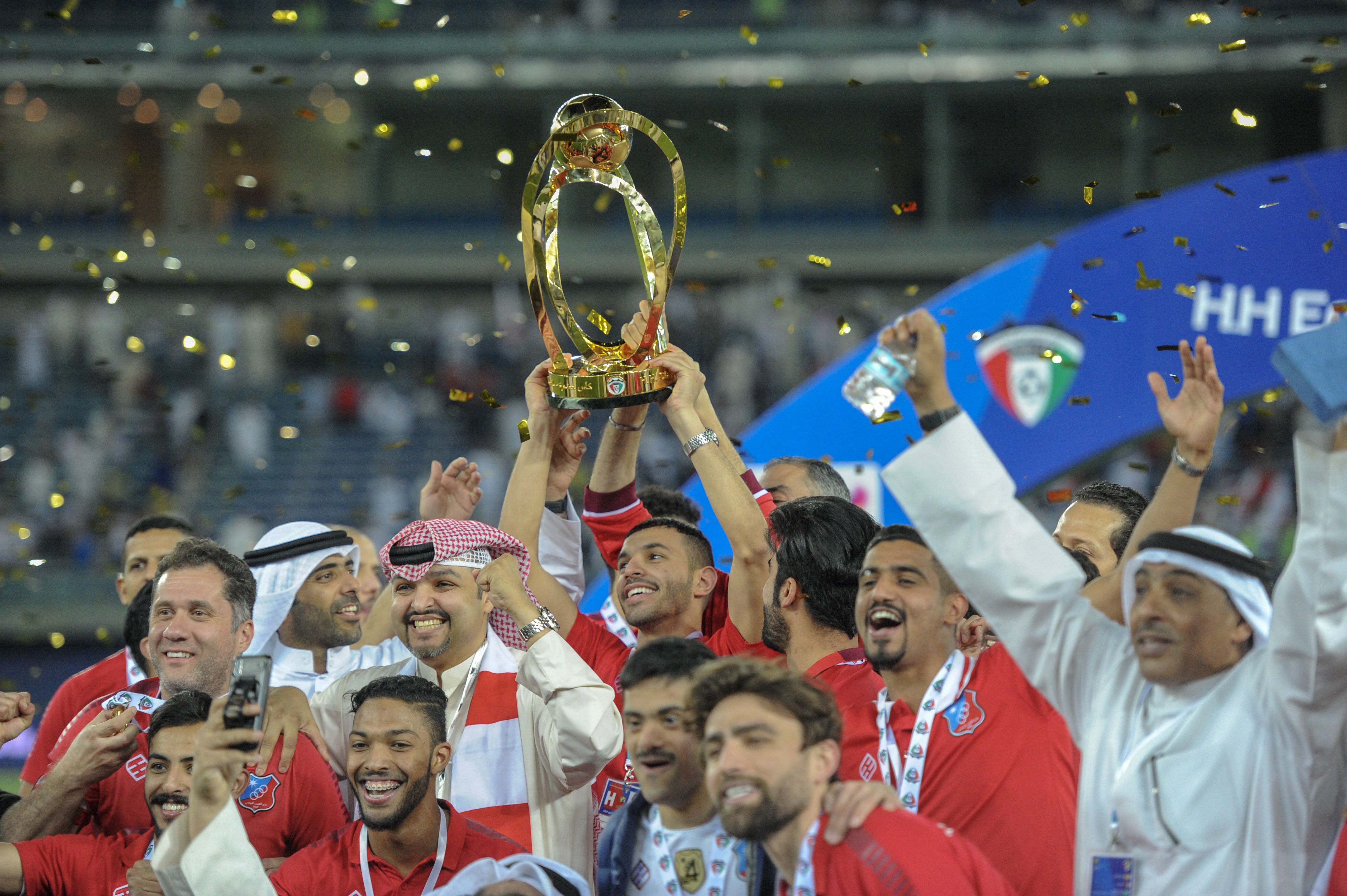 Kuwait SC players celebrate victory