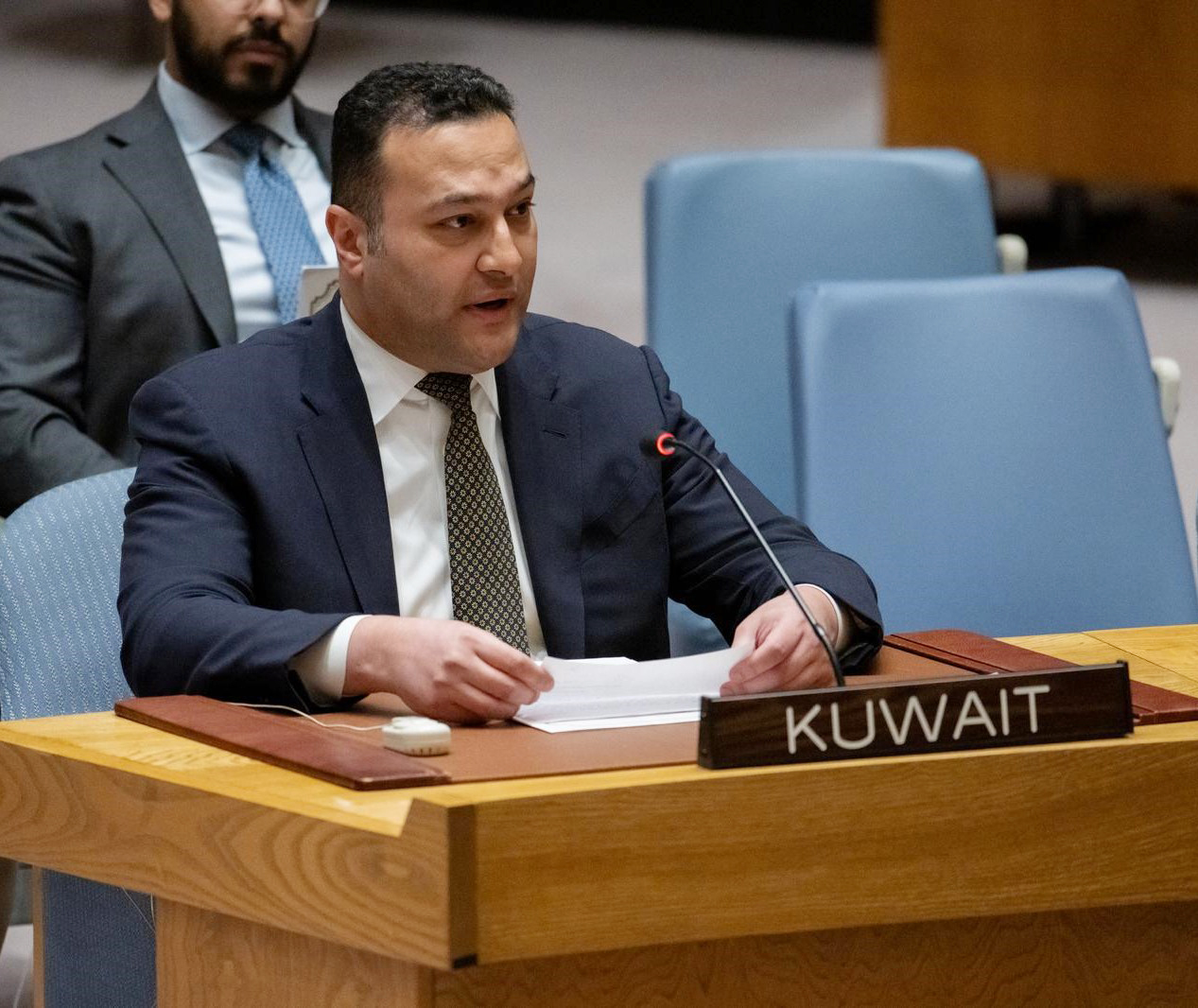 الوزير المفوض فيصل العنزي نائب مندوب دولة الكويت الدائم لدى الأمم المتحدة