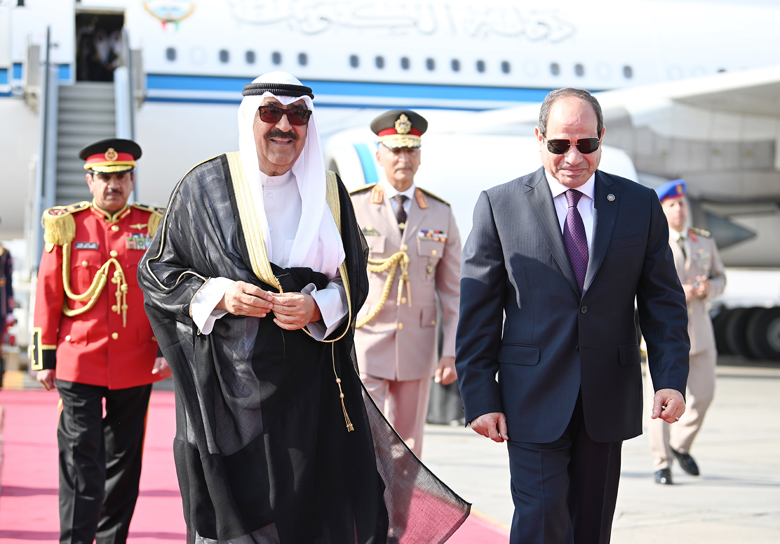 His Highness the Amir Sheikh Mishal Al-Ahmad Al-Jaber Al-Sabah was received by Egyptian President Abdulfattah Al-Sisi