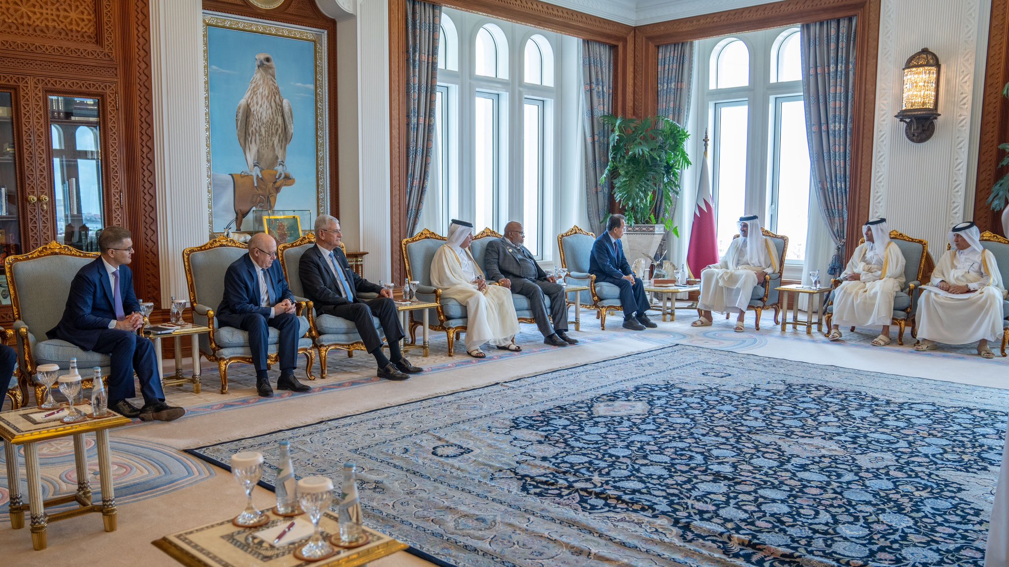 أمير قطر مع أعضاء مجلس رؤساء الجمعية العامة للأمم المتحدة