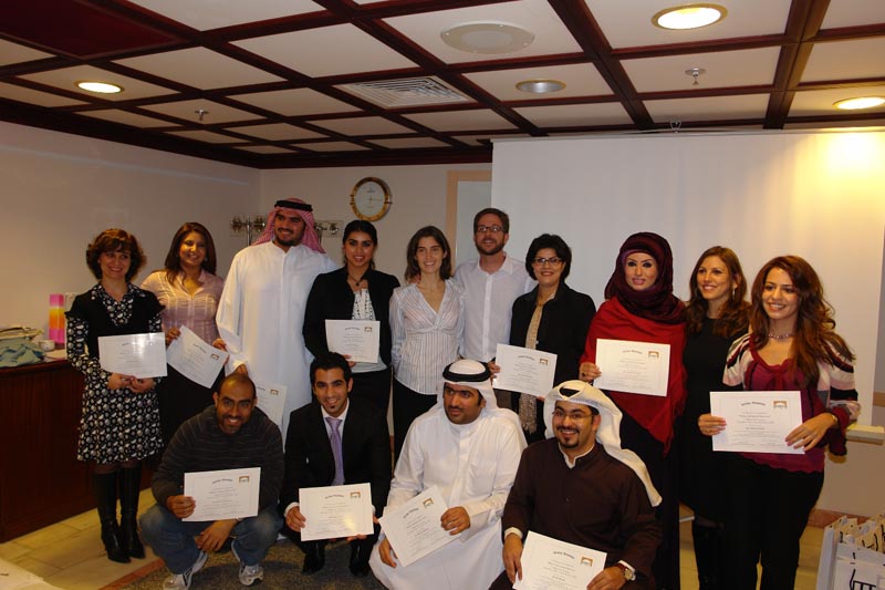 Representatives from seven Kuwaiti non-governmental organizations (NGOs) during the two-week training workshop, entitled &quot;Media, Activism and Democracy.&quot;