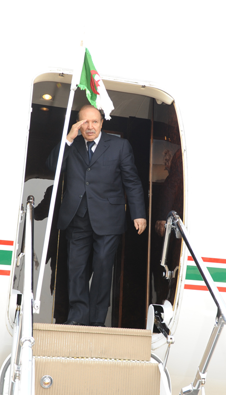 Algerian President Abdulaziz Butaflika departs after participating in in the Arab Economic Summit 