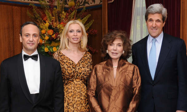 KUWAIT'S Ambassador to Washington  and his wife with Senator JOHN KERRY and his wife