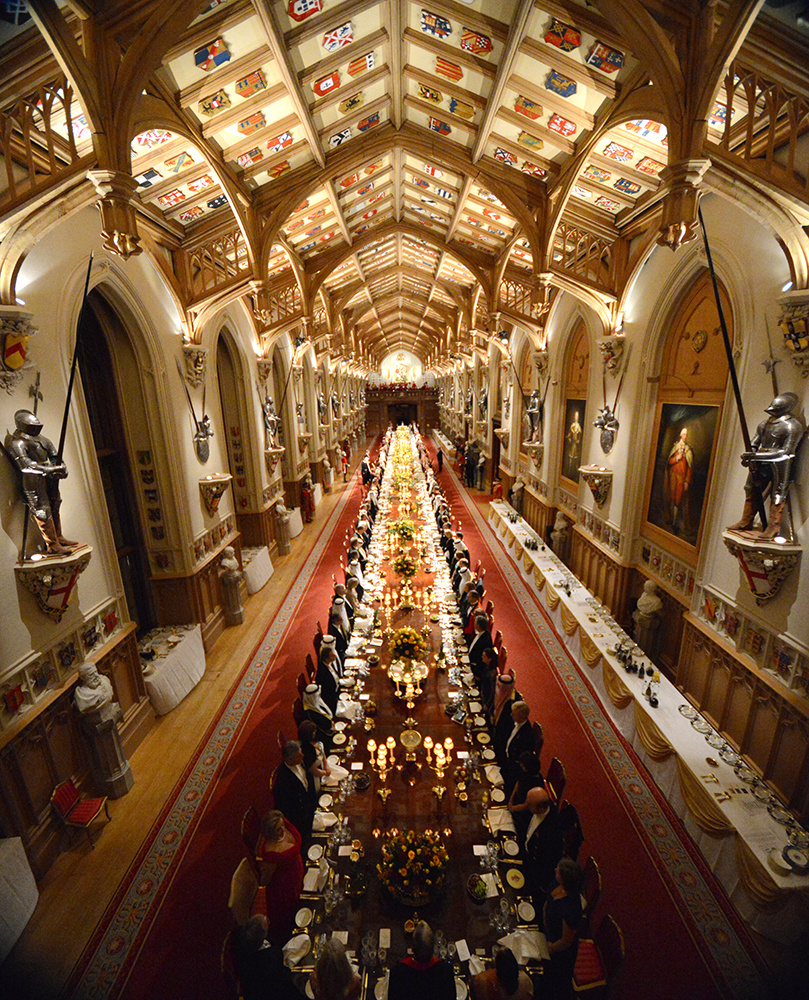 Queen Elizabeth II hosted in Windsor Castle a dinner banquet in honor of His Highness the Amir Sheikh Sabah Al-Ahmad Al-Jaber Al-Sabah