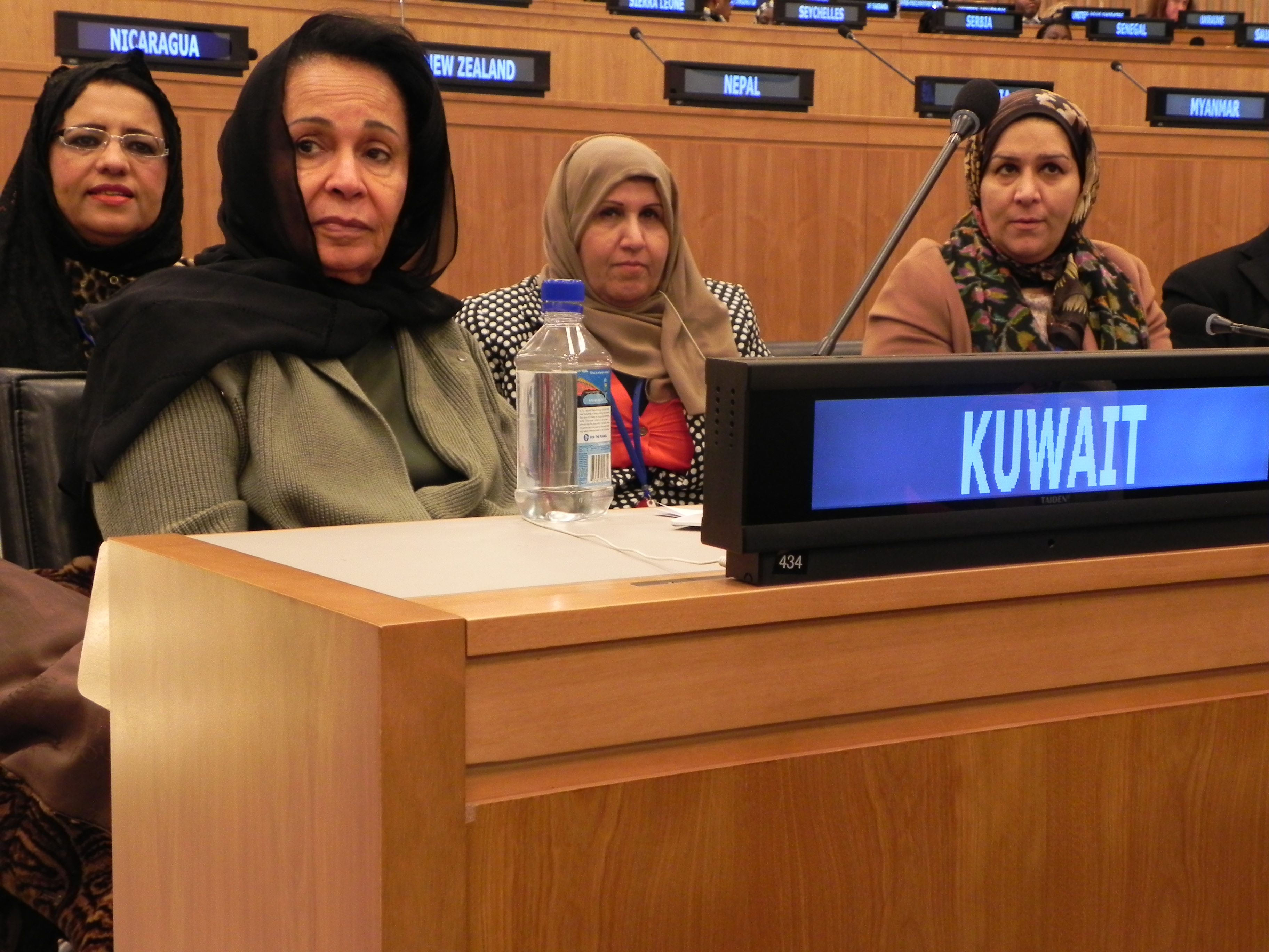 Chairperson of the Kuwaiti Cabinet's Committee on Women's Affairs, and President of the Kuwait Union of Women's Societies Sheikha Latifa Al-Fahad Al-Salem Al-Sabah and her accompanying delegation