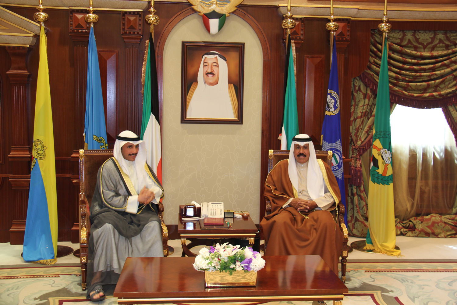HH  the Crown Prince Sheikh Nawaf Al-Ahmad Al-Jaber Al-Sabah receives National Assembly Speaker Marzouq Ali Al-Ghanim