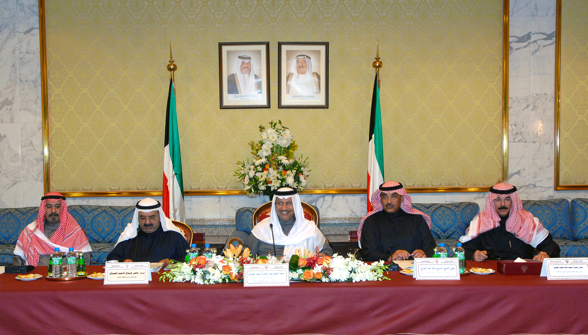 His Highness the Prime Minister Sheikh Jaber Al-Mubarak Al-Hamad Al-Sabah during the joint meeting with the Supreme Council for Planning and Development