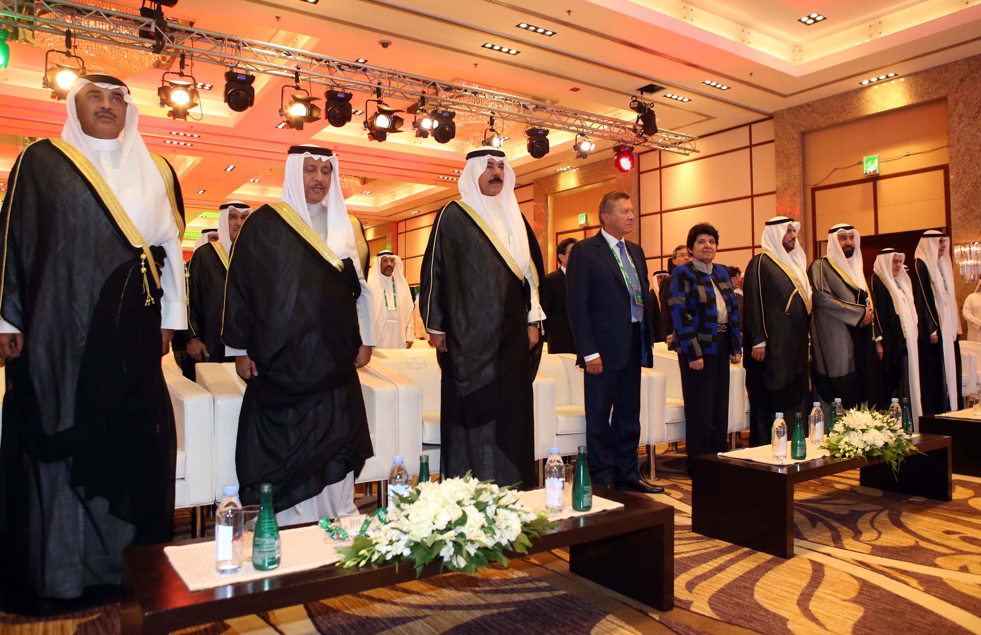 His Highness the Prime Minister Sheikh Jaber Mubarak Al-Hamad Al-Sabah and the ministers during the inaguration ceremony