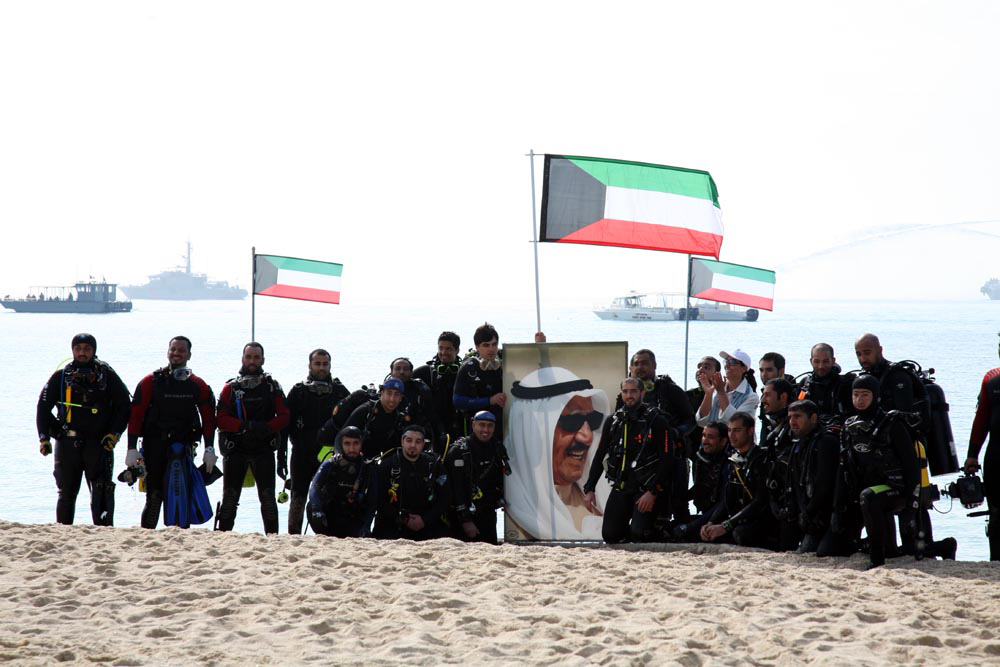 The commemoration of liberating Qaruh Island and raising the Kuwaiti flag