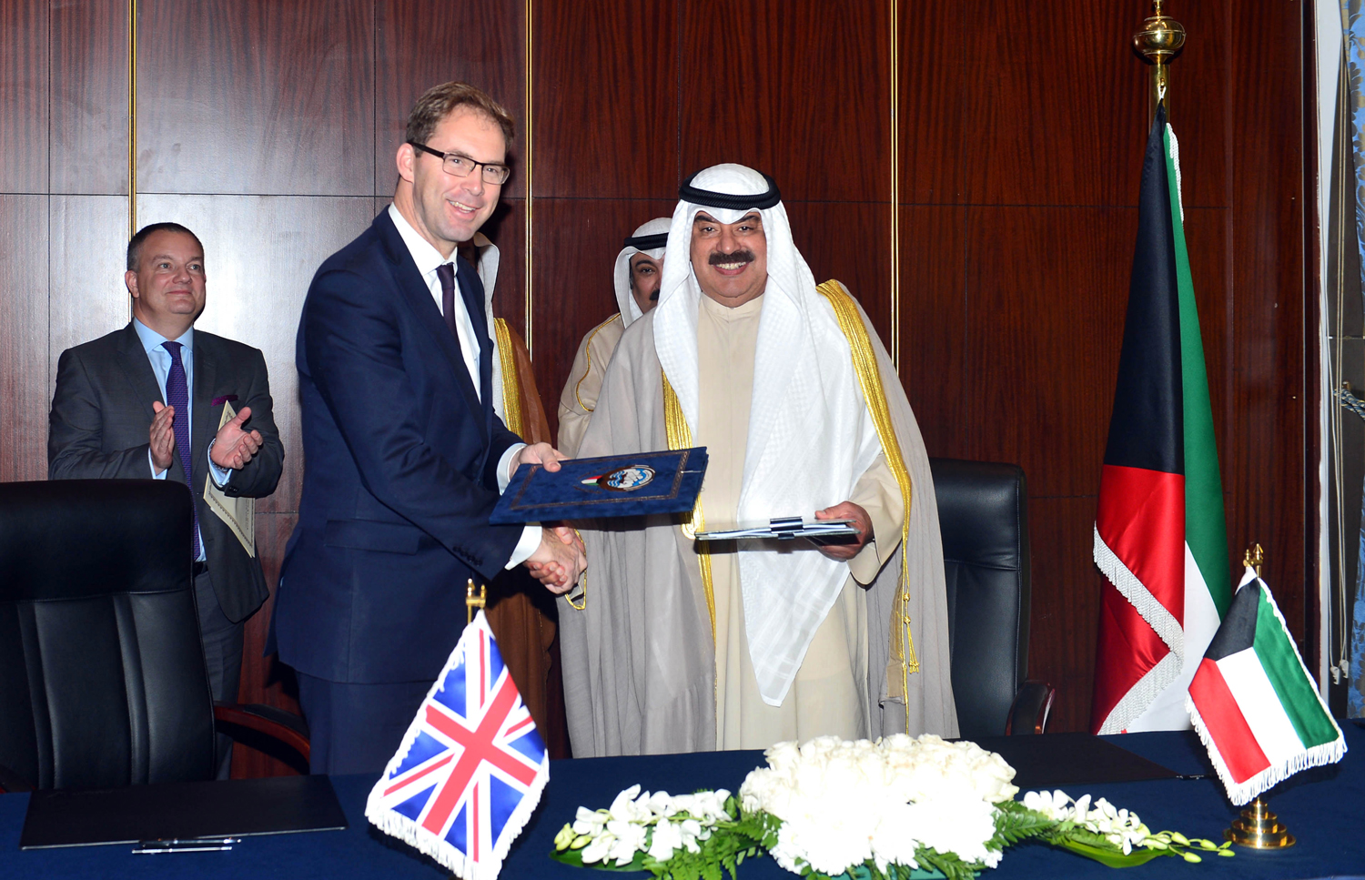 chairmanship of Deputy Foreign Minister Khaled Al-Jarallah and Under Secretary of State at the Foreign Office for the Middle East and North Africa Tobias Ellwood during signs