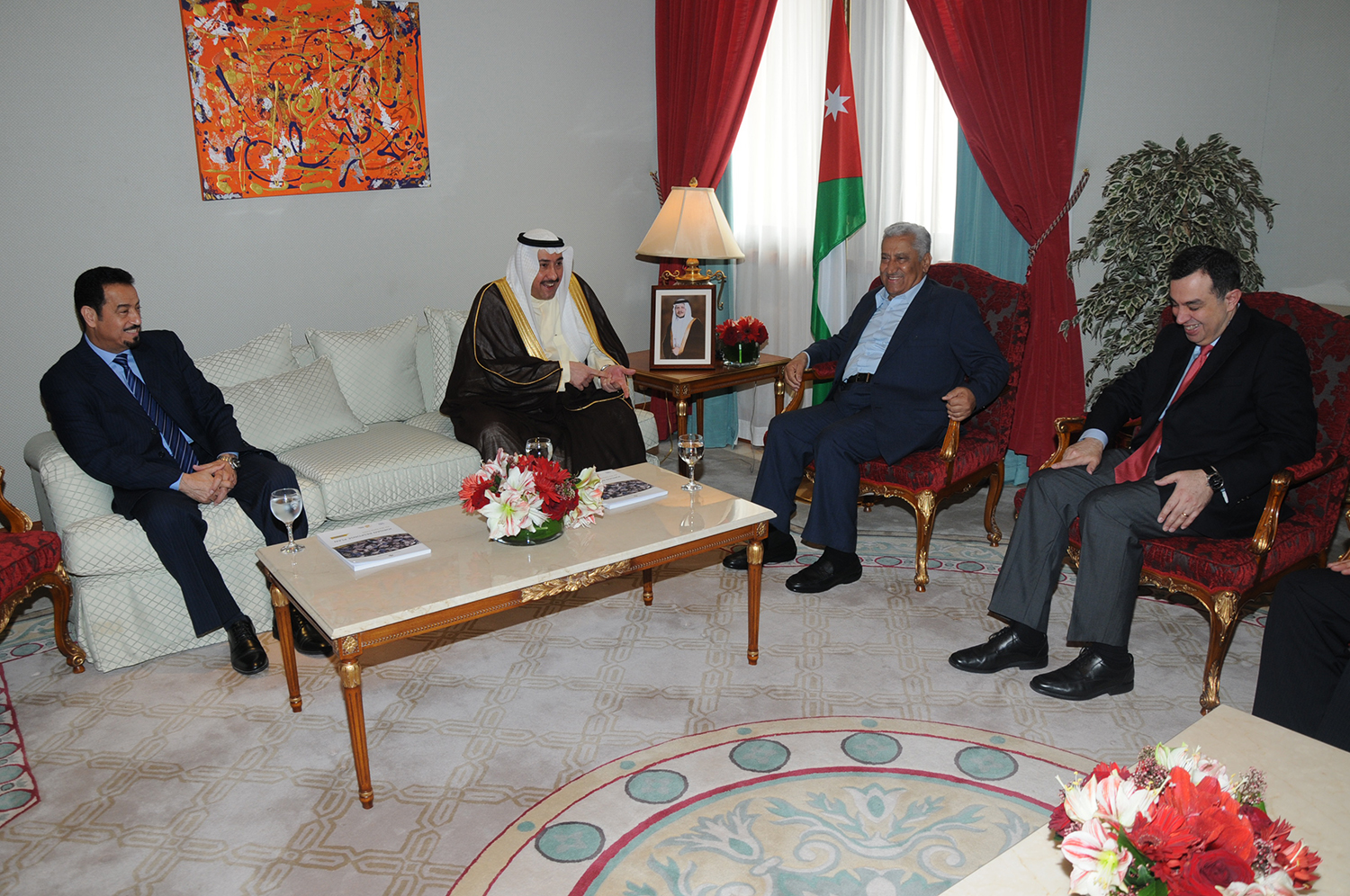 Jordanian Prime Minister Abdullah Ensour received Farwaniya Governor Sheikh Faisal Al-Humoud Al-Malek Al-Sabah