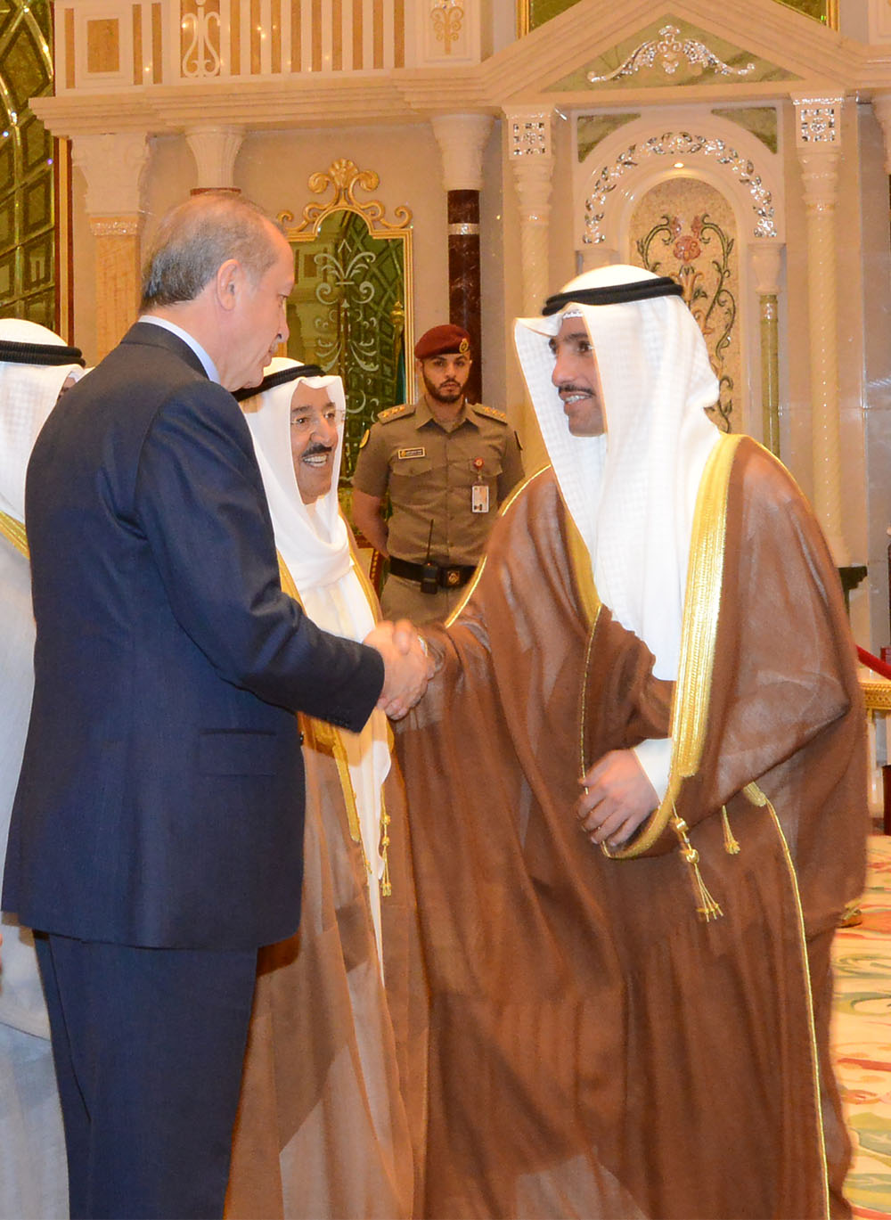 Turkish President Recep Tayyip Erdogan with National Assembly Speaker (of Kuwait) Marzouq Ali Al-Ghanim