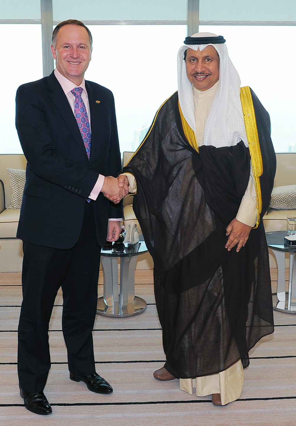 His Highness the Prime Minister Sheikh Jaber Al-Mubarak Al-Hamad Al-Sabah and Prime Minister of New Zealand John Key